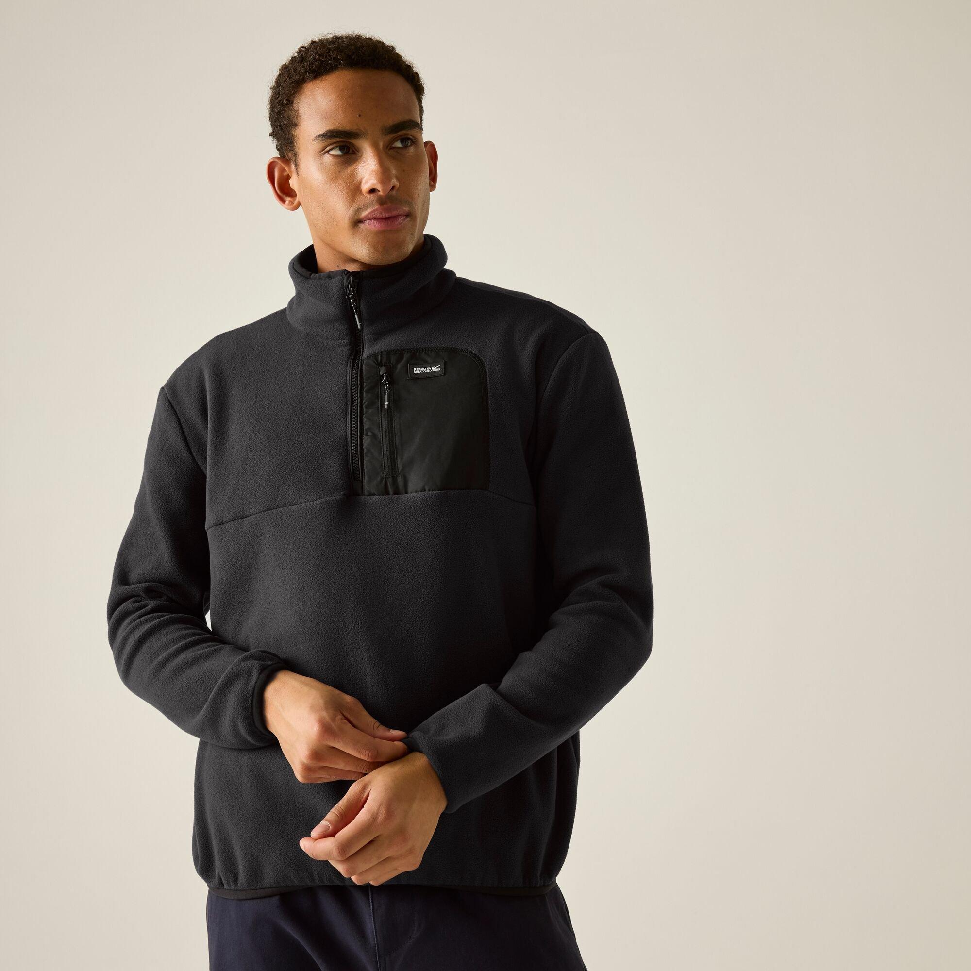 Black/Black - Regatta - Mens Frankie Half Zip Fleece - 5
