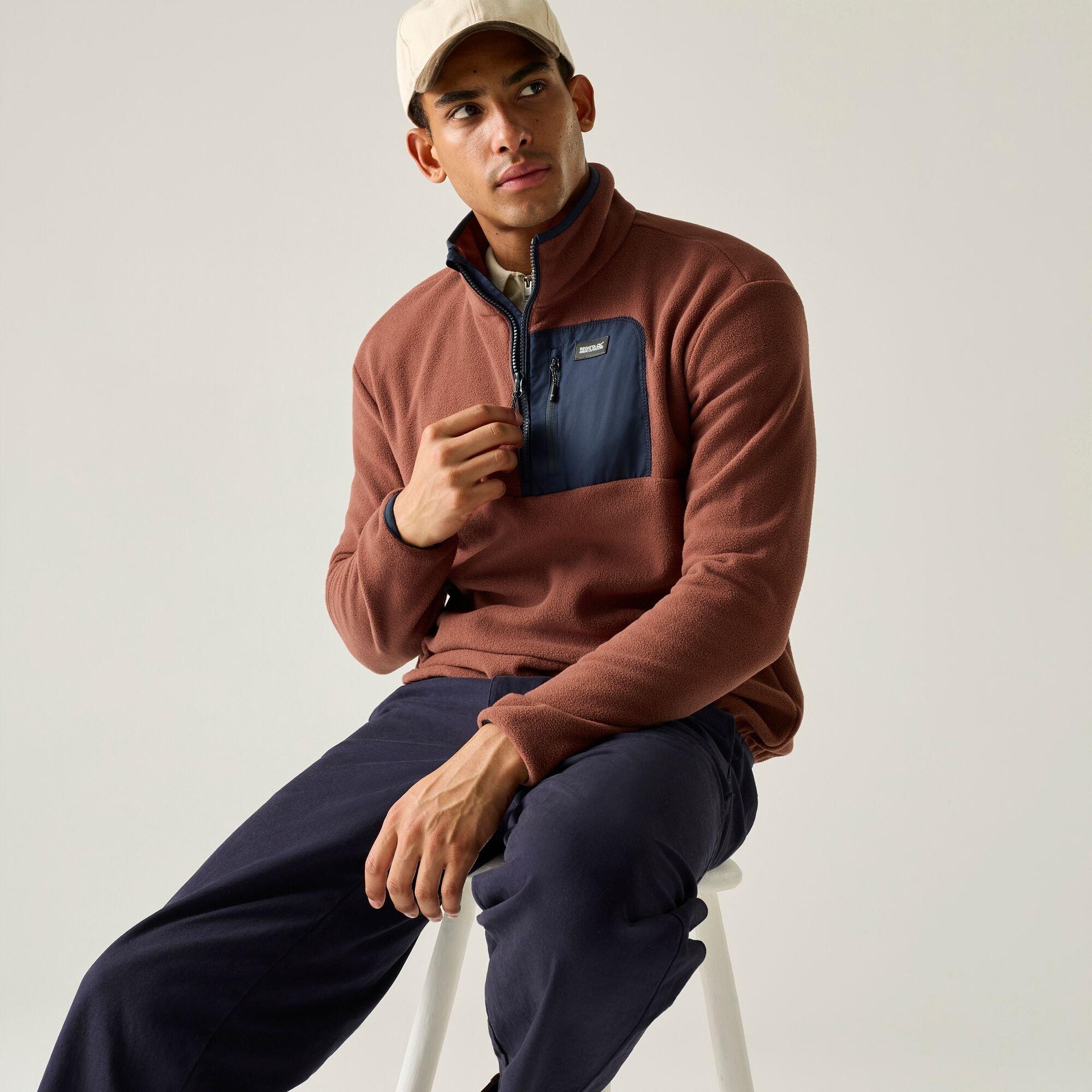 Regatta Men's Terracotta Frankie Half Zip Fleece In | Size: Medium - Image 3