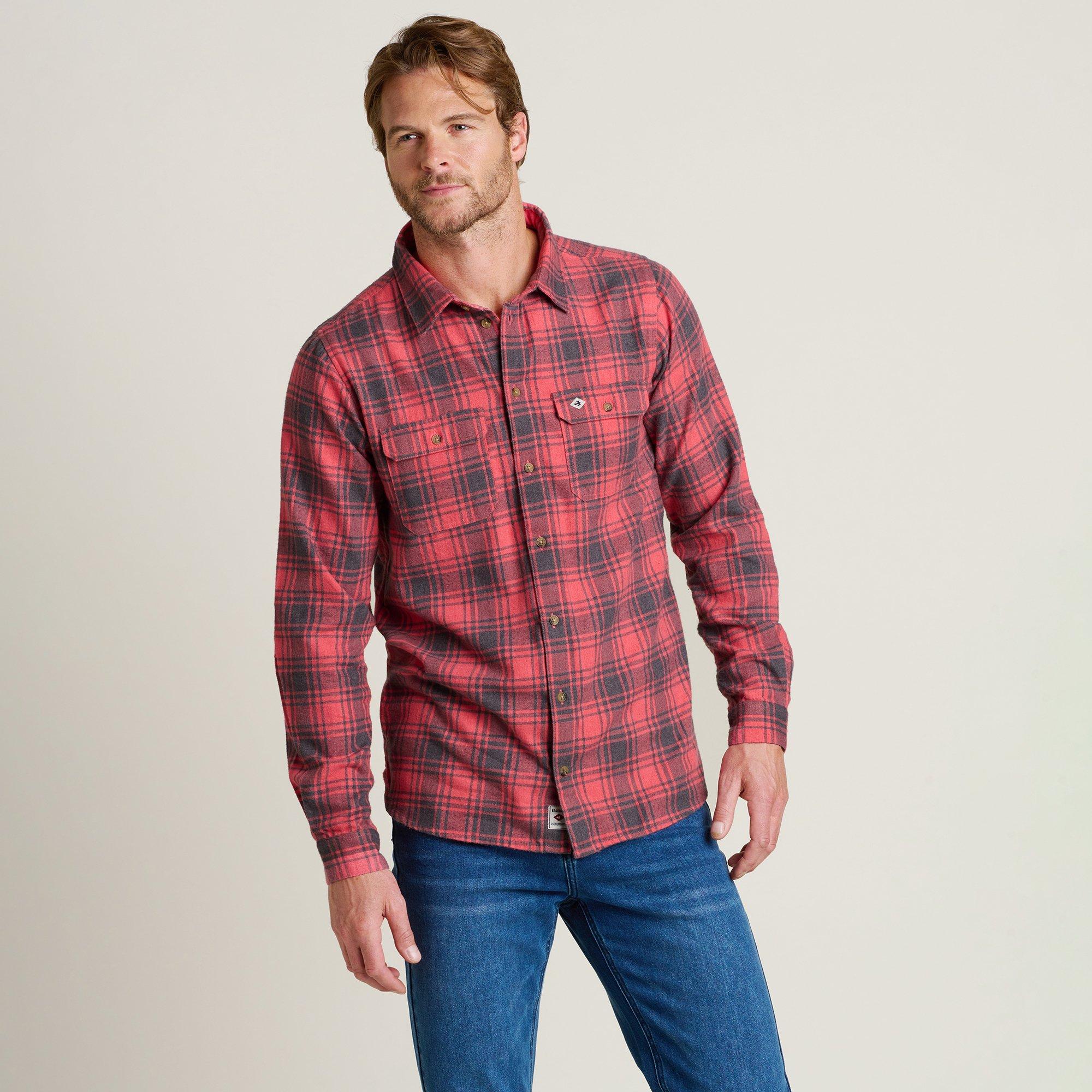 Brakeburn Men's Checked Long-Sleeve Patterned Shirt Pink - UK S