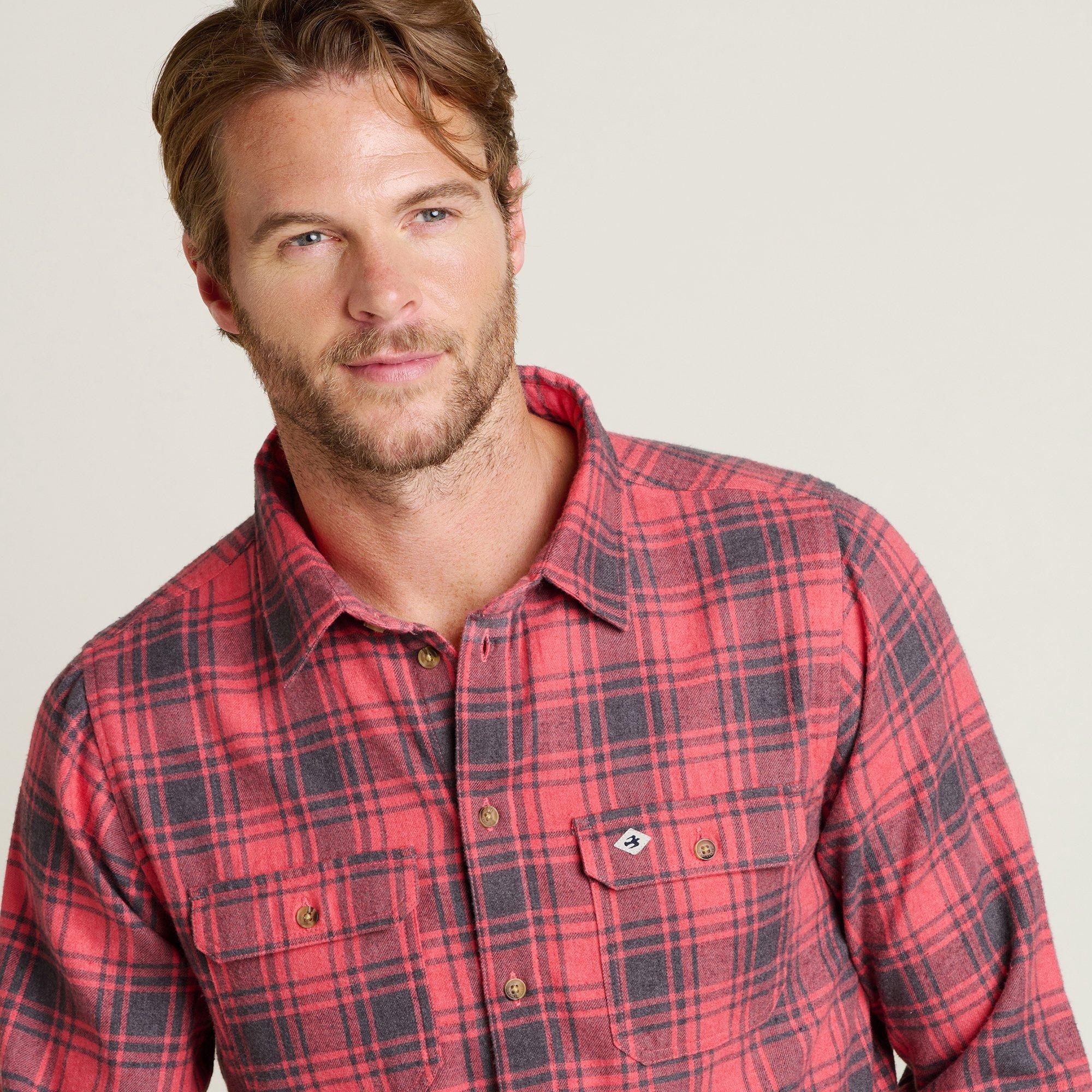 Pink - Brakeburn - Men's Pink Checked Long-Sleeve Patterned Shirt - 3