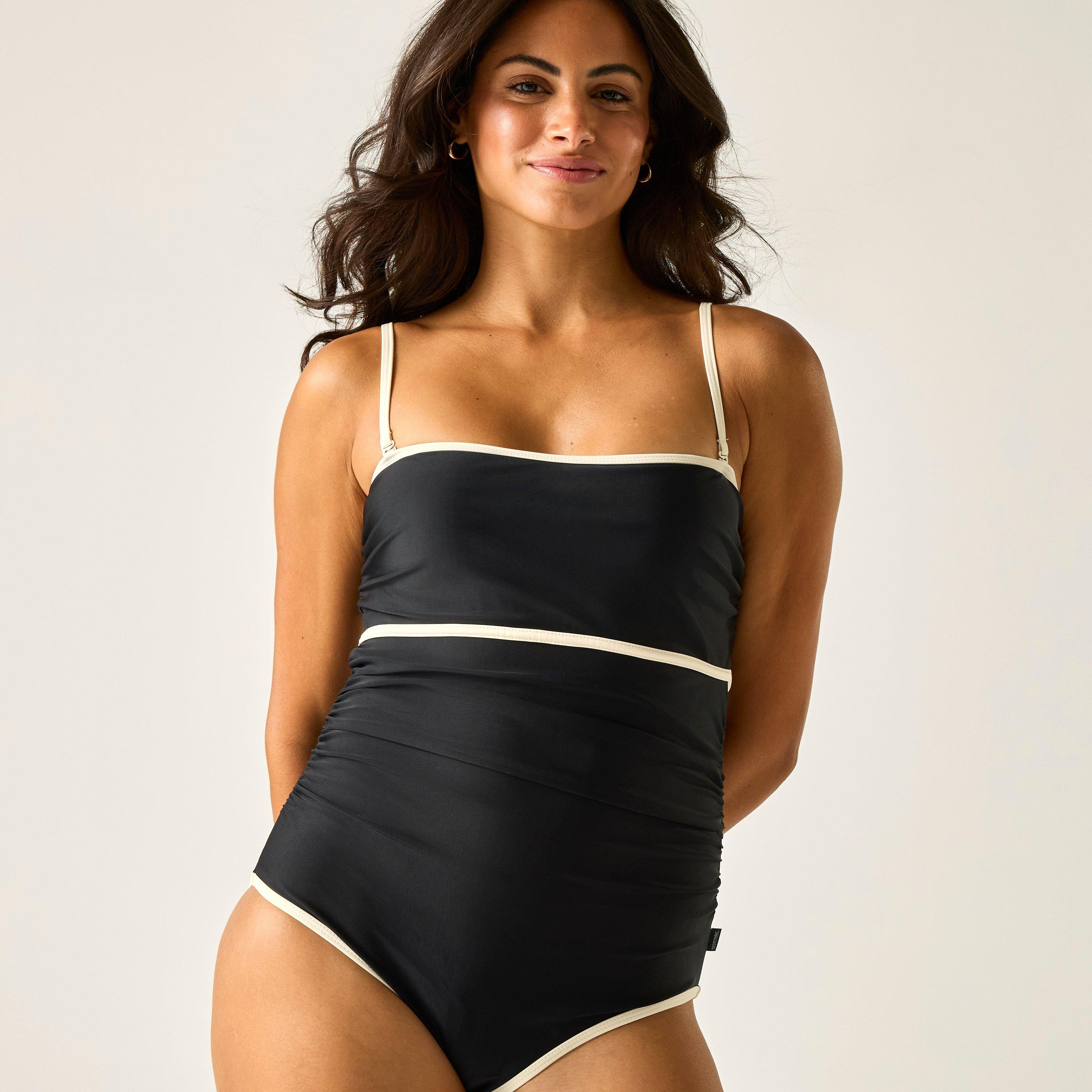 Black - Regatta - Womens Kyra Bandeau Tummy Controlled Swim Costume - 2