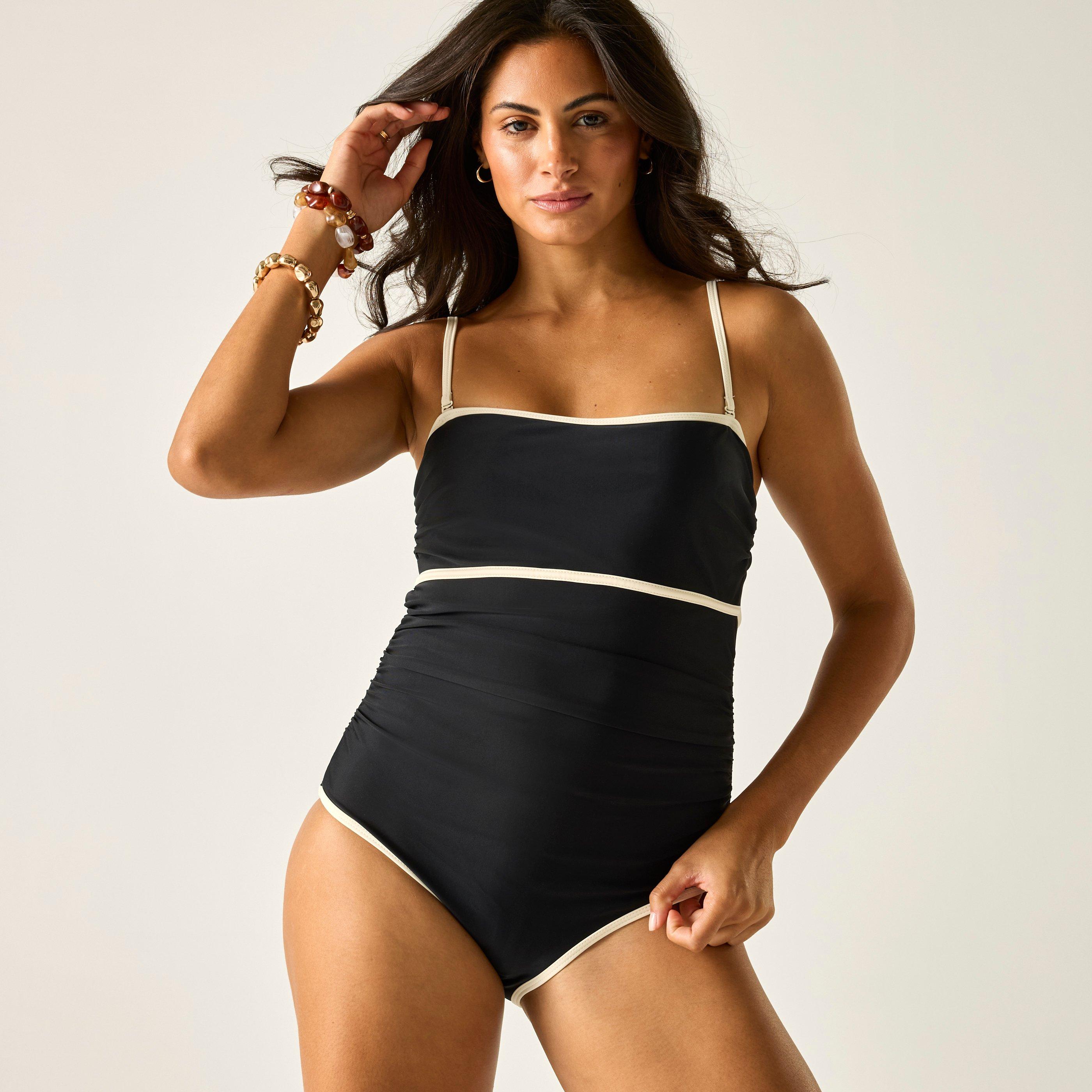 Black - Regatta - Womens Kyra Bandeau Tummy Controlled Swim Costume - 6