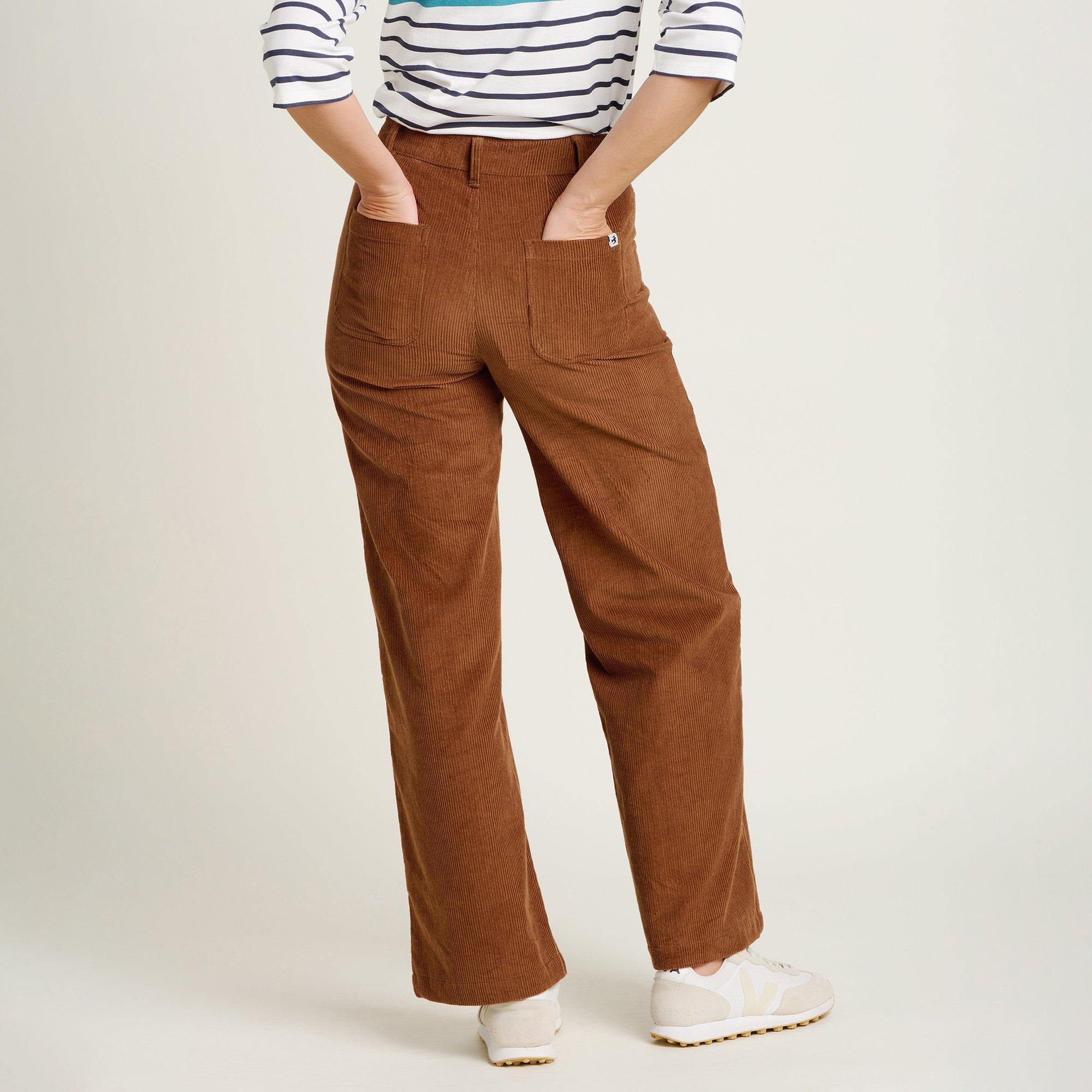 Brown - Brakeburn - Women's Wide Leg Corduroy Trousers - 2