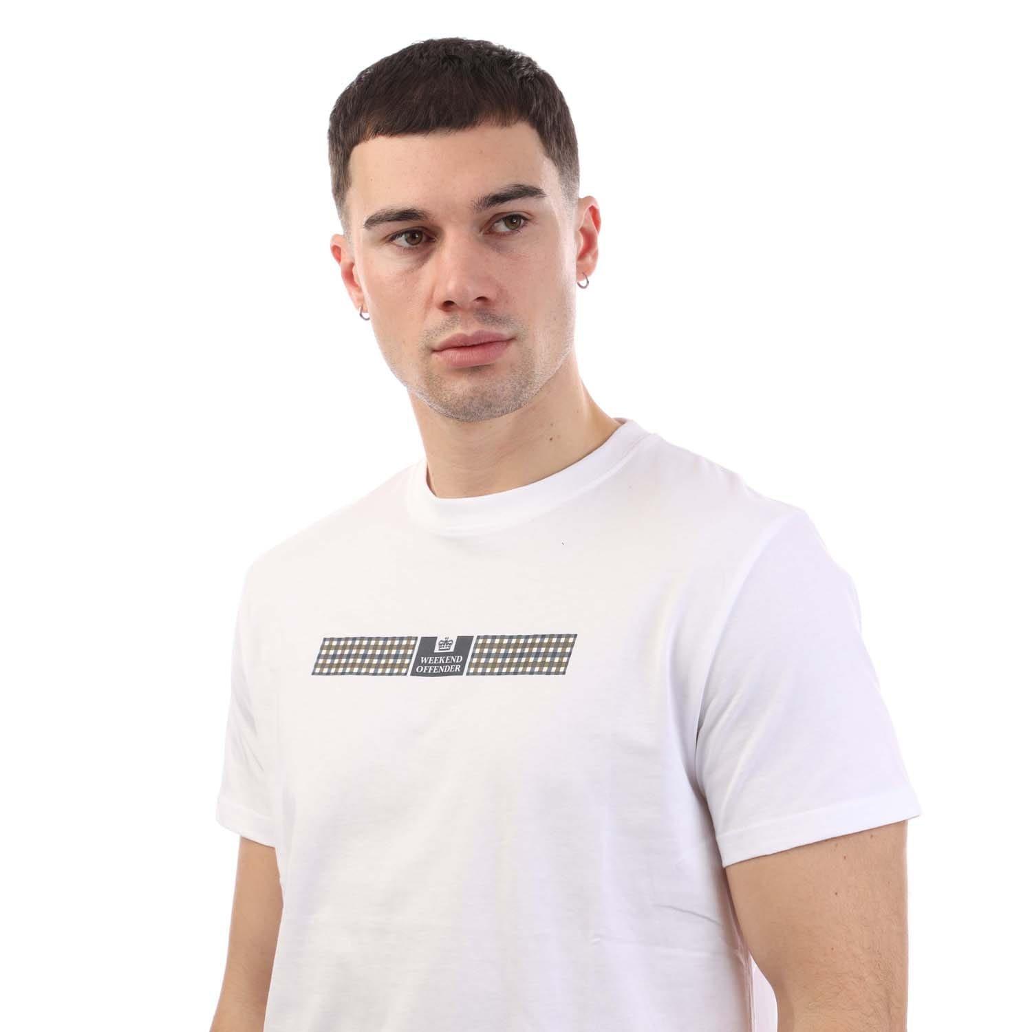White - Weekend Offender - Shareck Check T-Shirt - 2