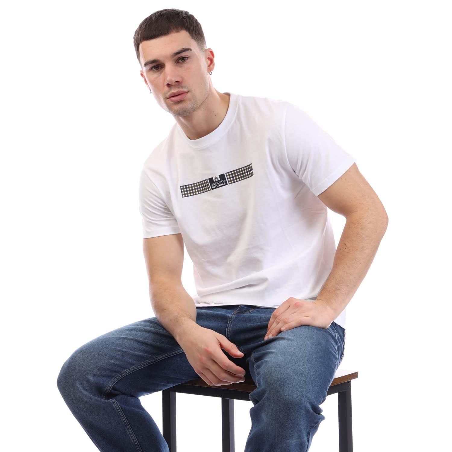 White - Weekend Offender - Shareck Check T-Shirt - 4
