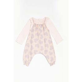 Be You Baby Girl Heart Dungaree and Lace Bodysuit