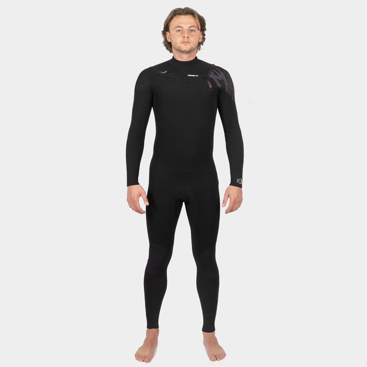 Black/Contourca - Gul - Response Echo 3/2mm Flatlock Steamer Men's - 1