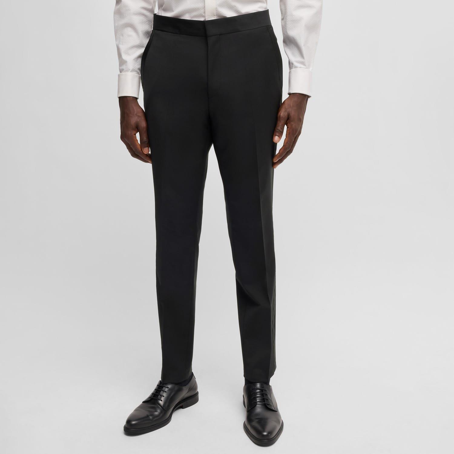 Black - Hugo - Hesten Extra Slim-Fit Trousers - 1