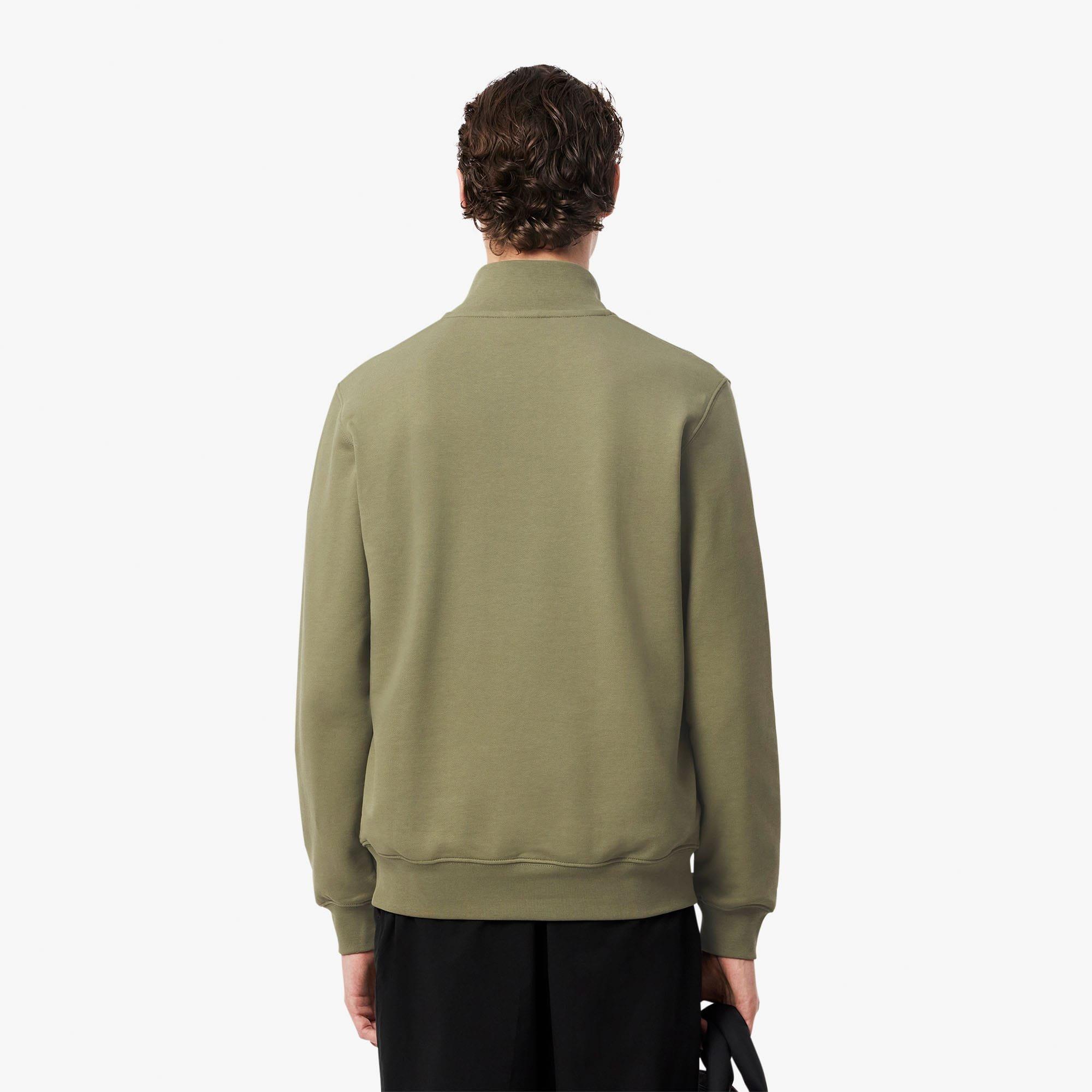 Green - Lacoste - High Neck Zipped Fleece Sweatshirt - 3