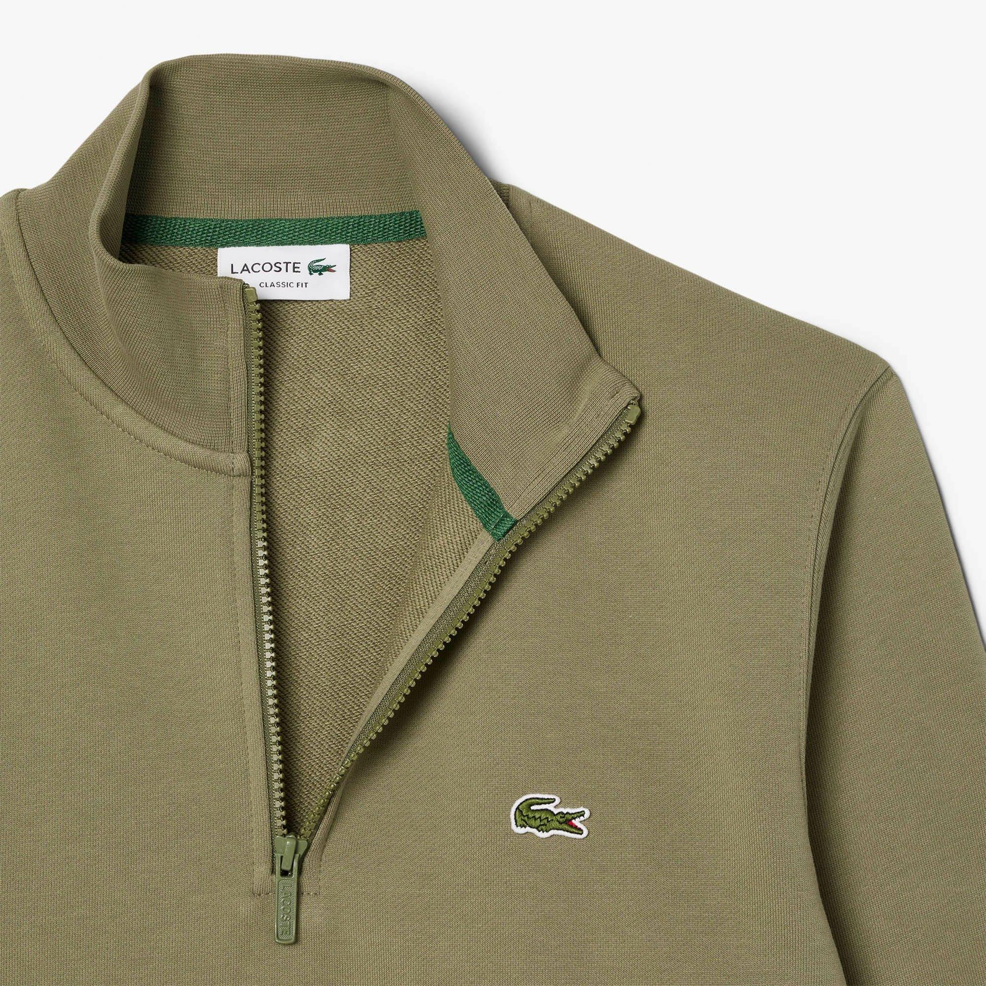 Green - Lacoste - High Neck Zipped Fleece Sweatshirt - 6
