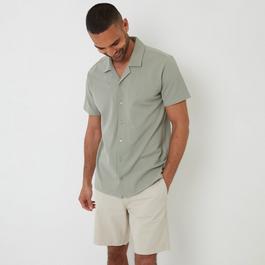 Threadbare Cotton Pique Revere Collar Short Sleeve Shirt