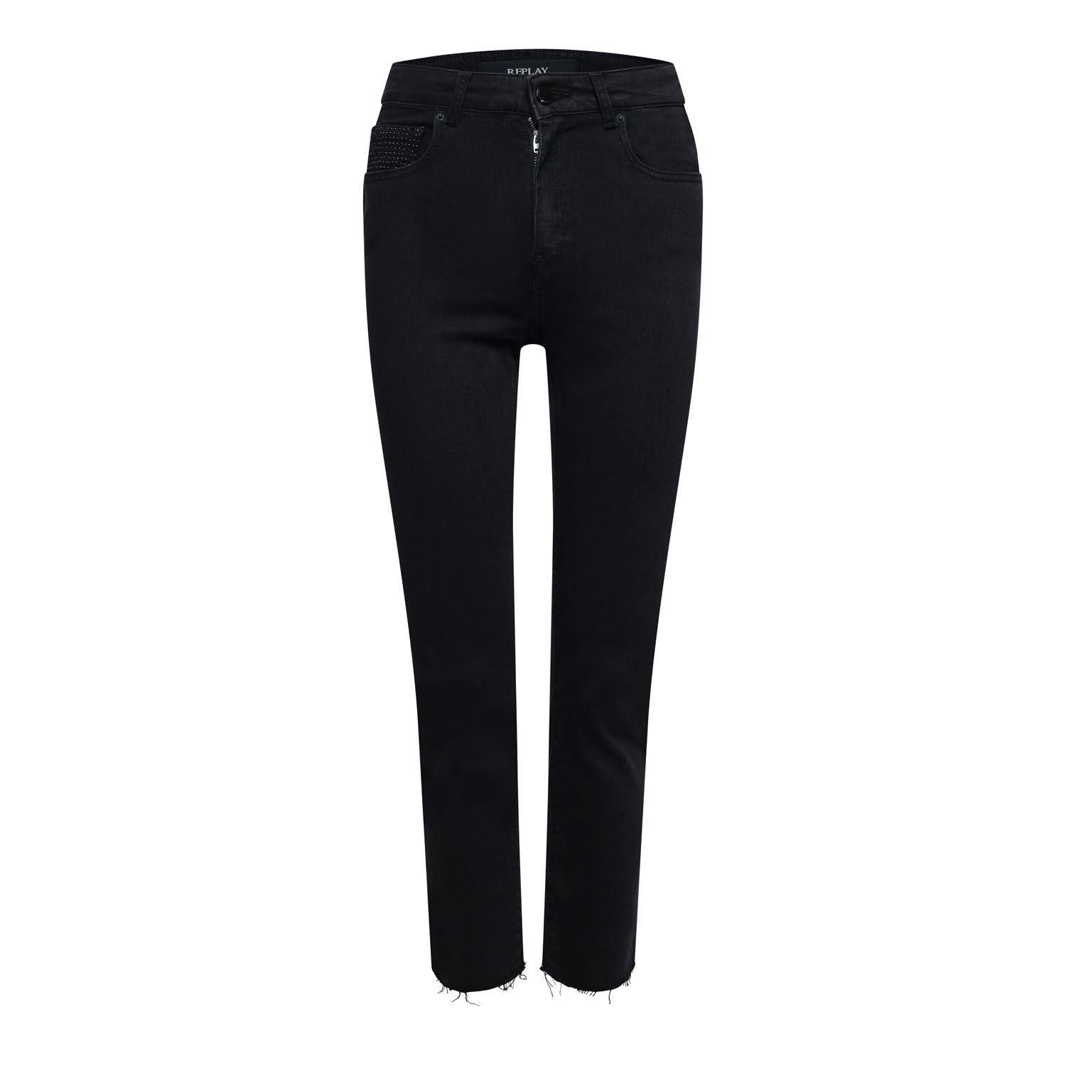 Replay Women's Faaby Slim-Fit Cigarette Cropped Jeans - Grey - 26 inch
