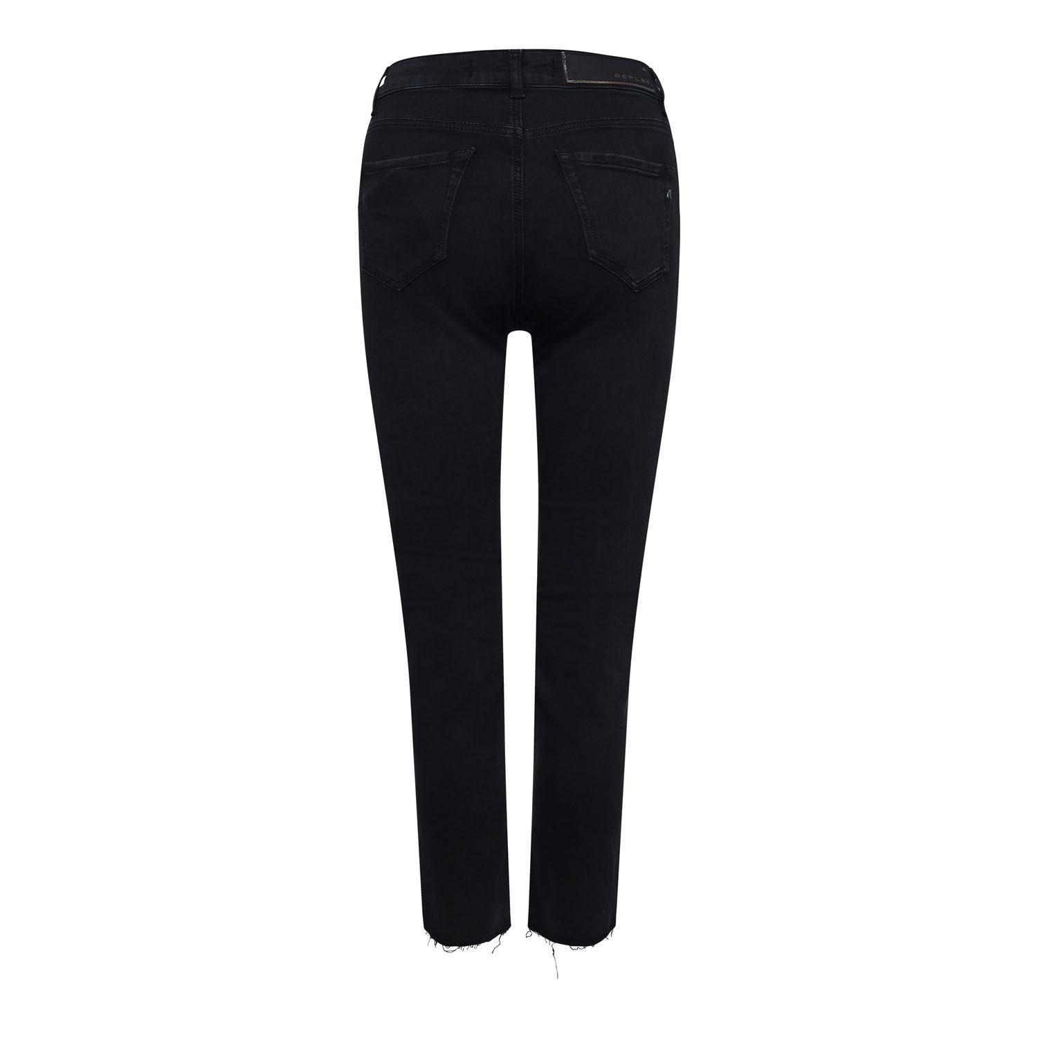 Grey - Replay - Faaby Slim-Fit Cigarette Cropped Jeans - 2