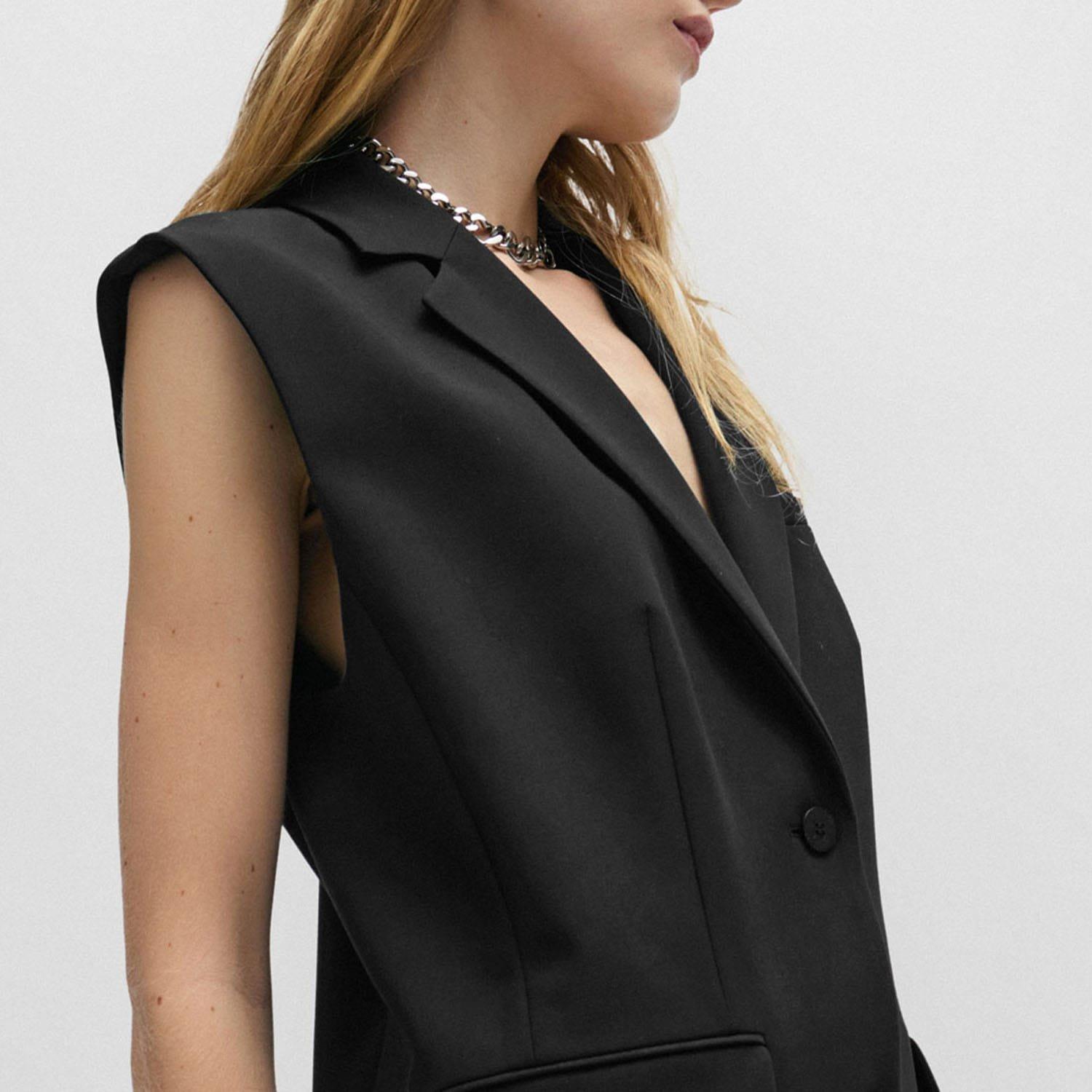 Black - Hugo - Aneris Logo Lining Regular-Fit Waistcoat - 3