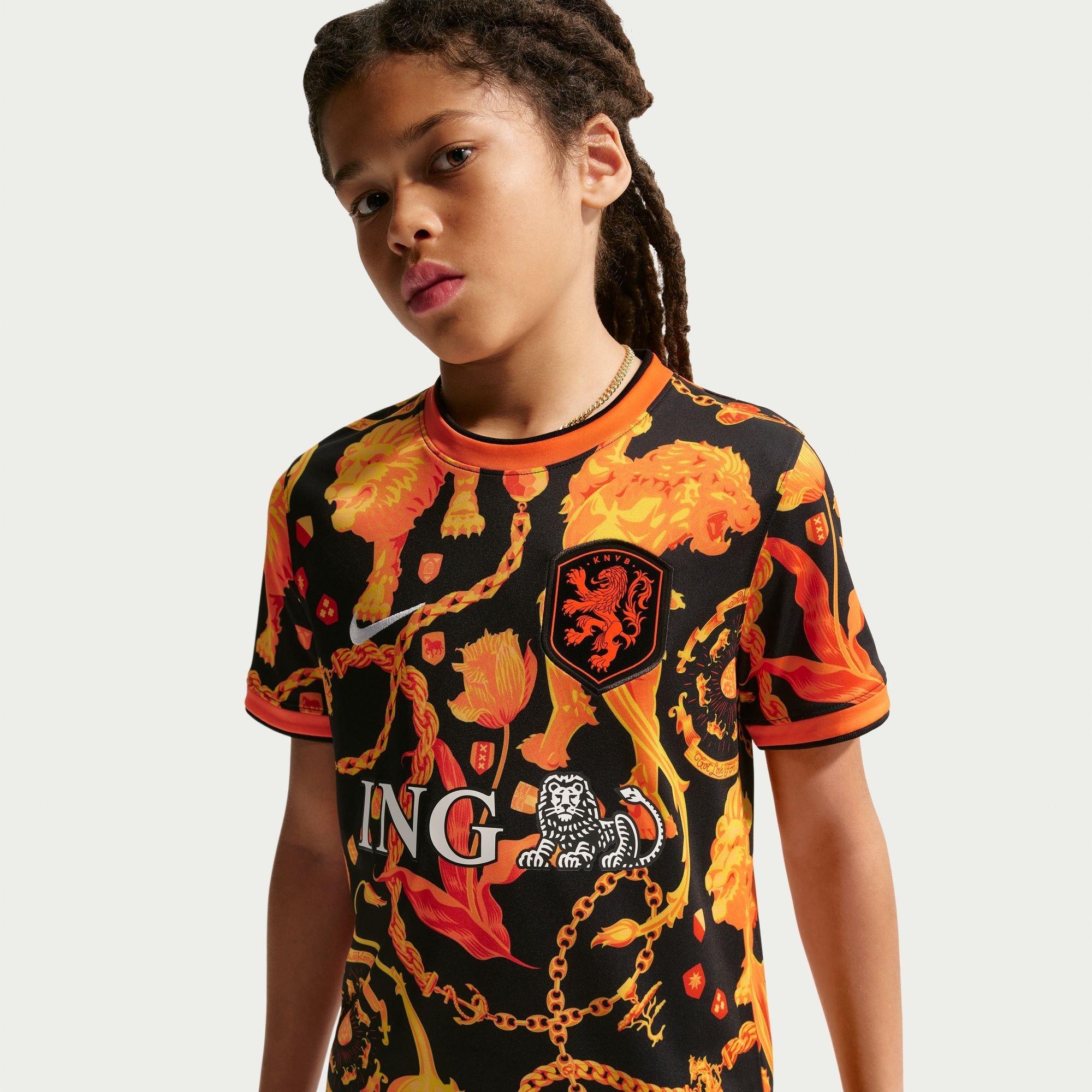 Zwart/Wit - Nike - Kids Netherlands Pre-Match T-Shirt 2026 - 3