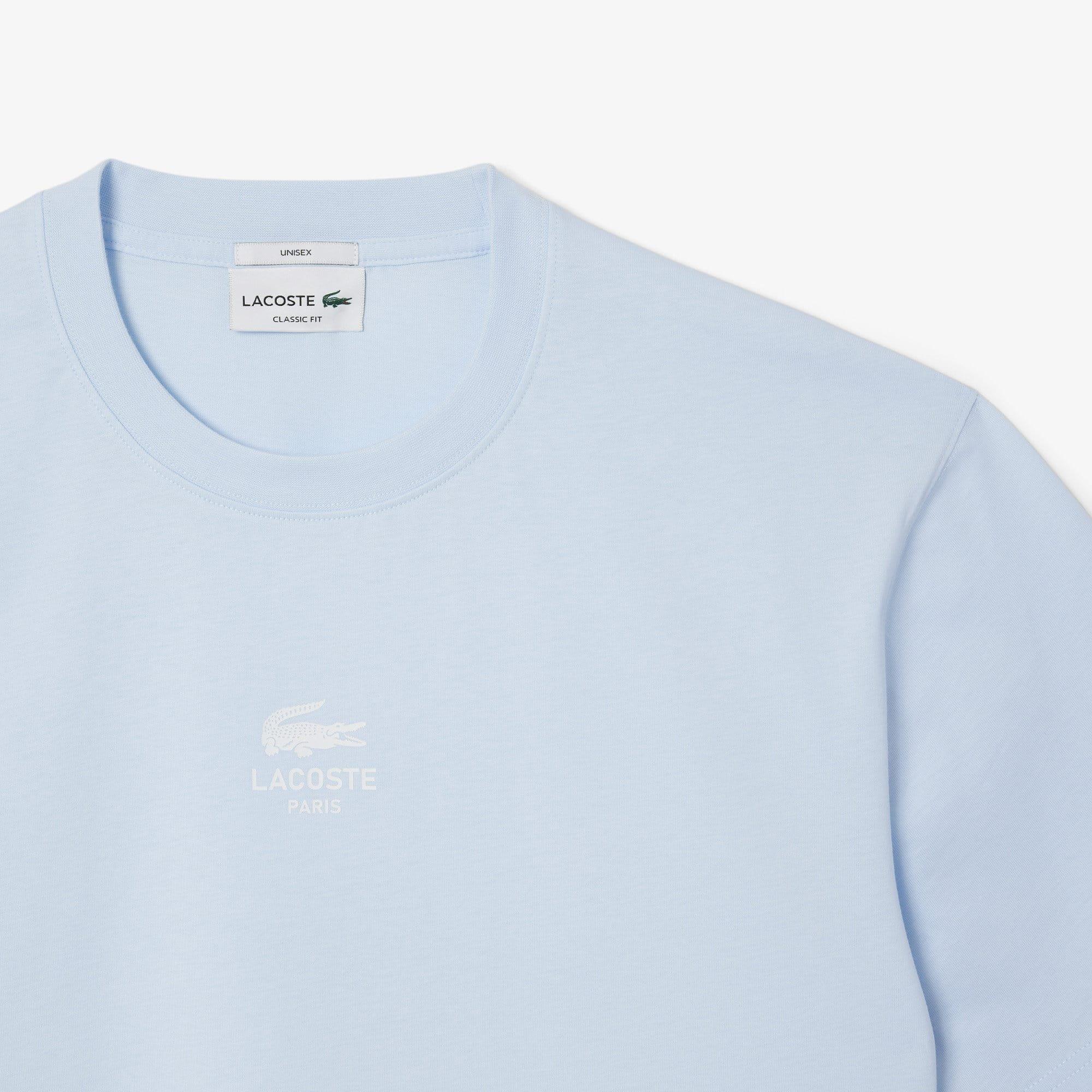 Blue - Lacoste - Signature Print Cotton T-Shirt - 6
