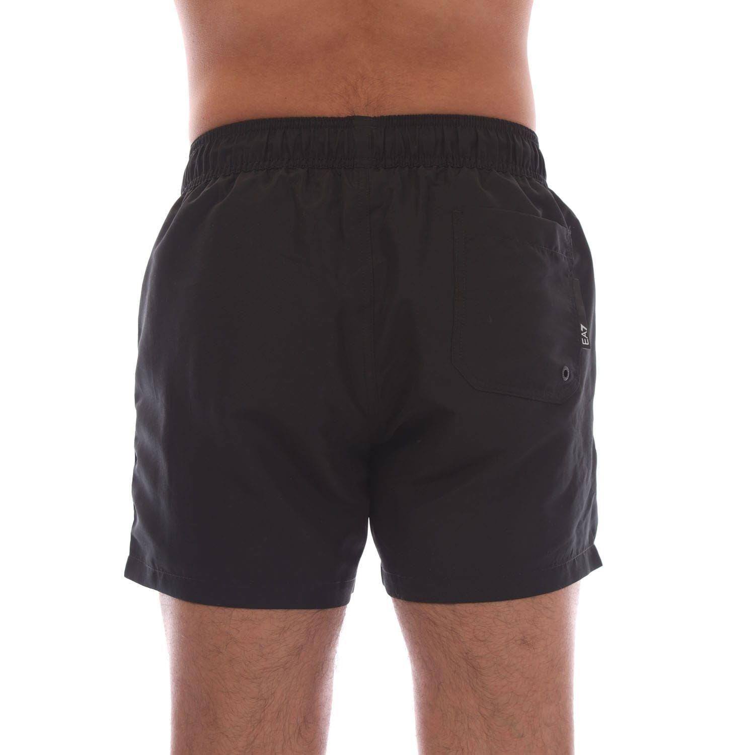 Black - EA7 - Logo Tape Swim Shorts - 3