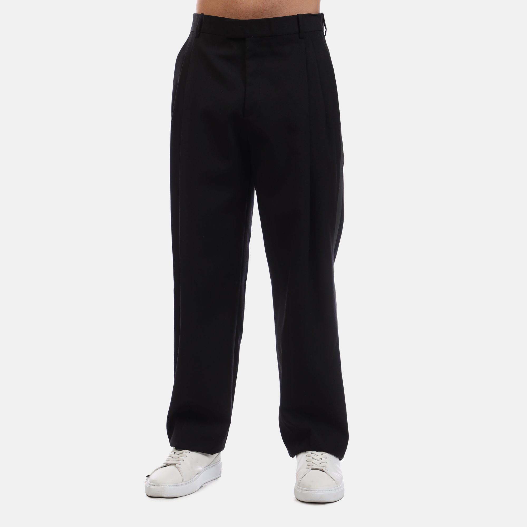 Black - Off White - Embroidered Tailor Pants - 1