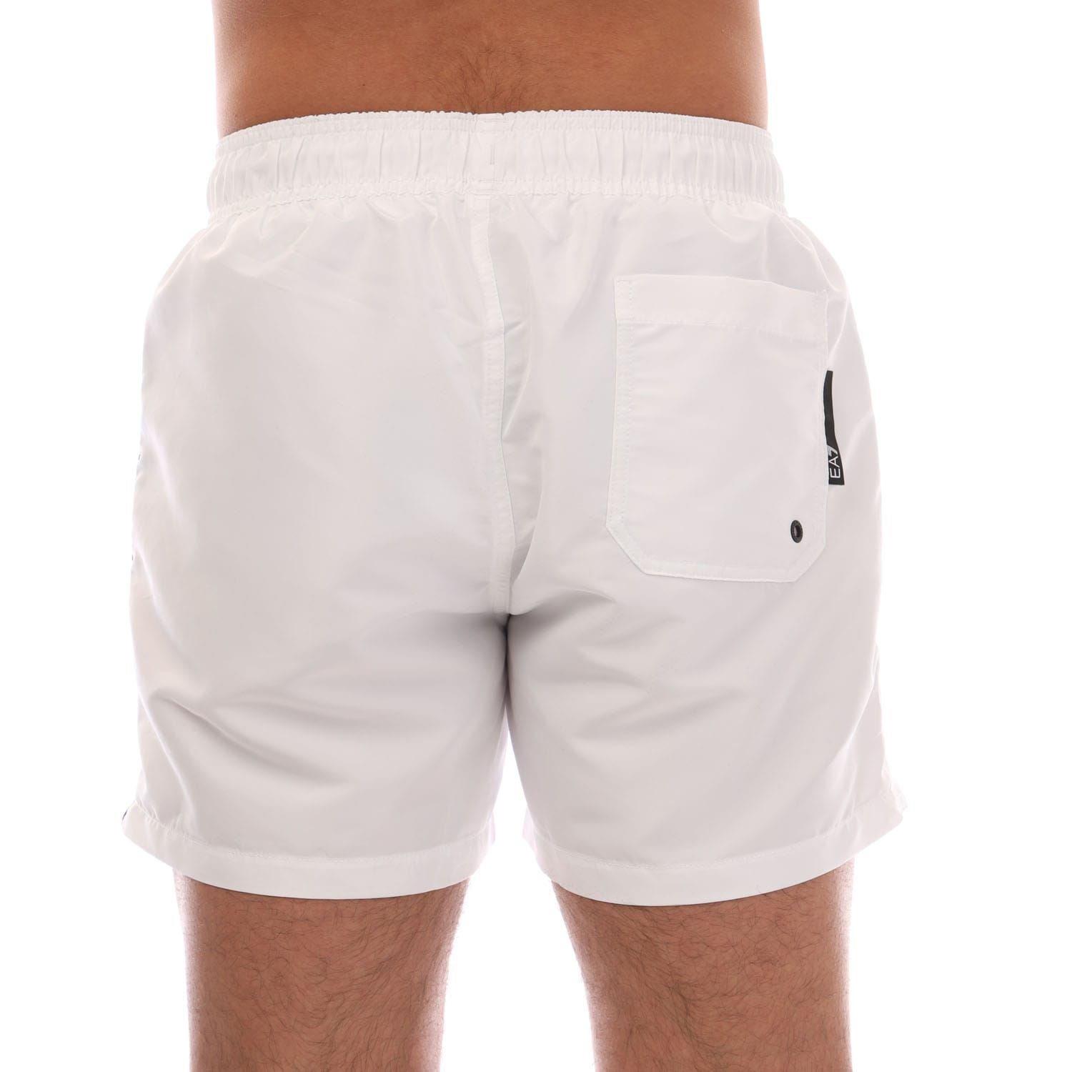 White - EA7 - Logo Tape Swim Shorts - 3