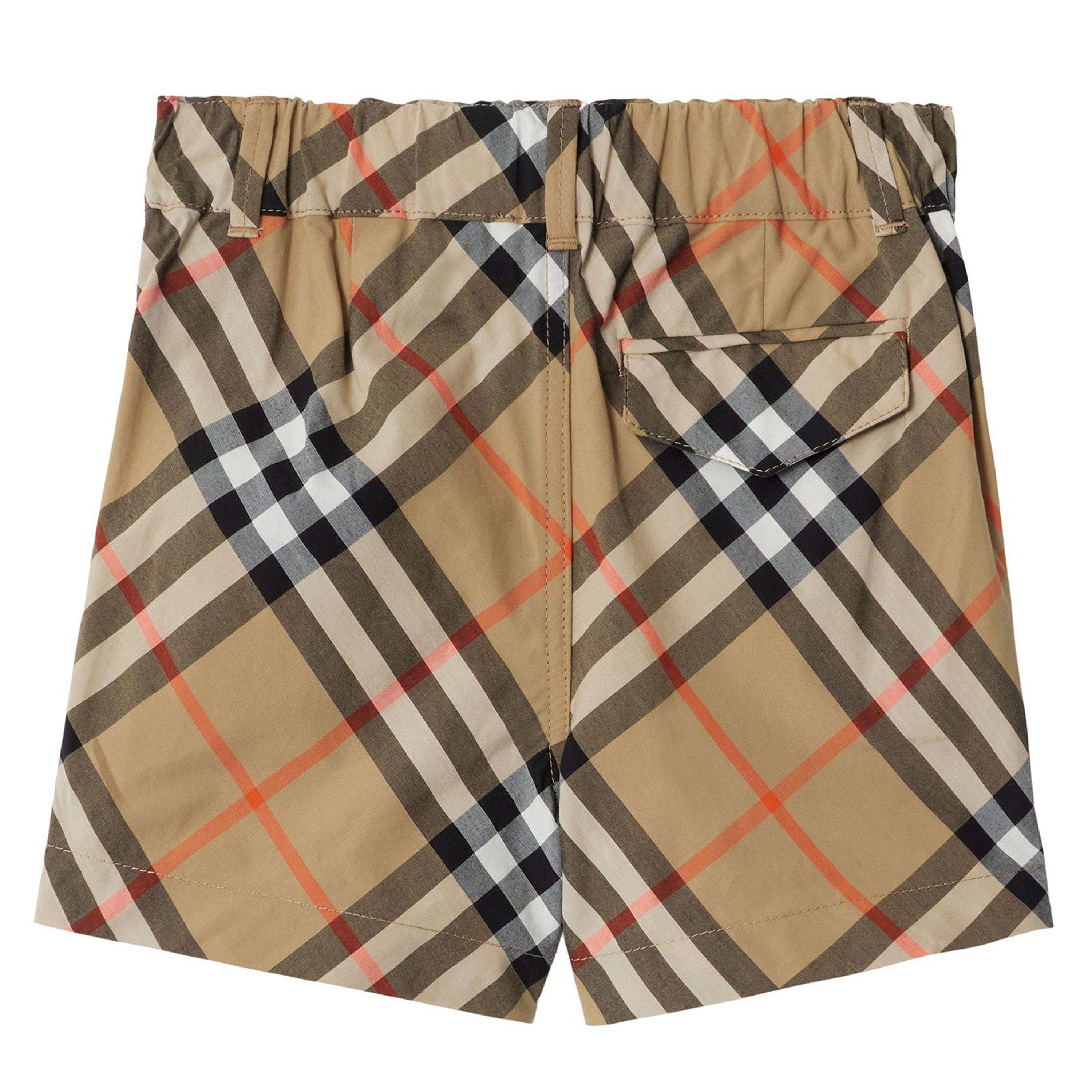 Beige  B9368 - Burberry - Infants' Check Cotton Oscar Shorts - 2