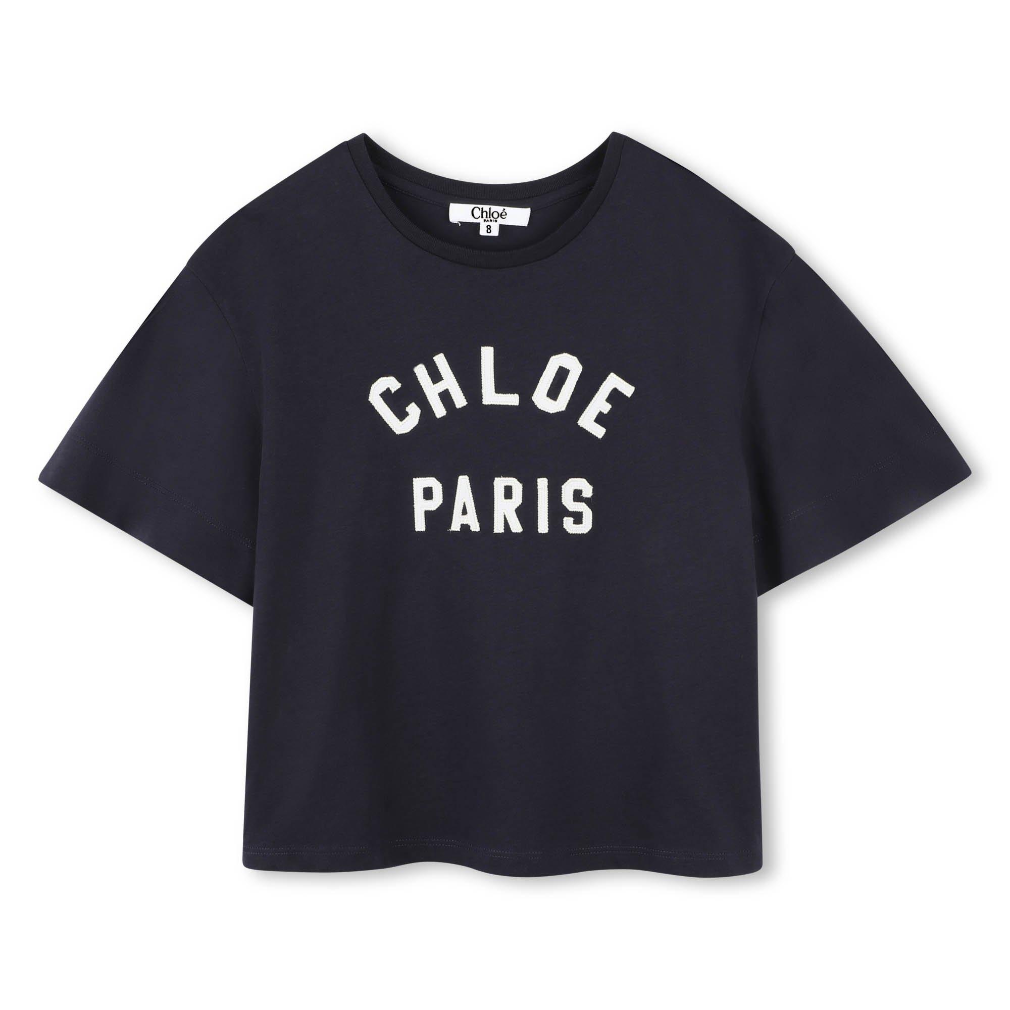 Navy Blue - Chloe - Kids' Paris Regular Fit T-Shirt - 1