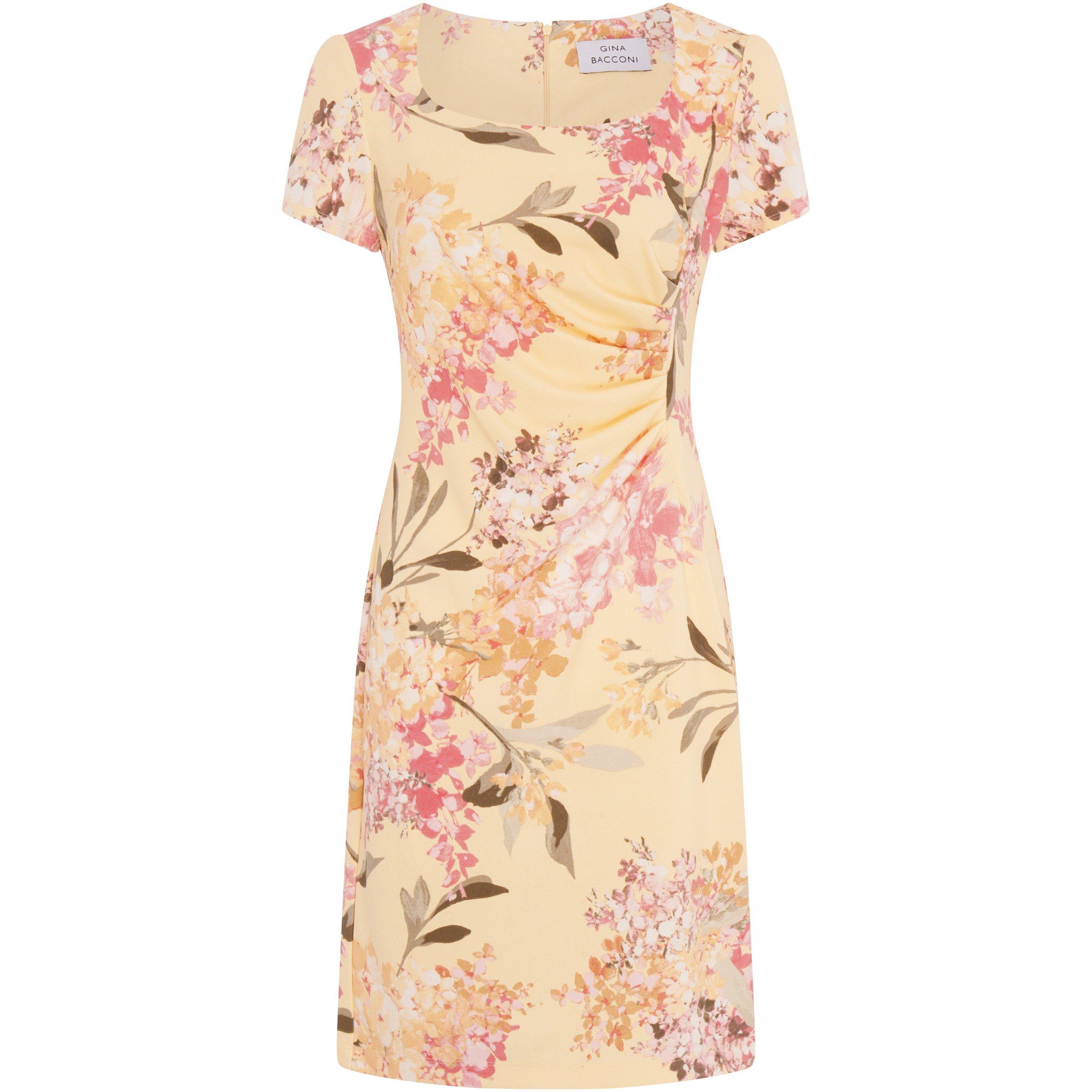 Yellow - Gina Bacconi - Trish Floral Print Dress - 1