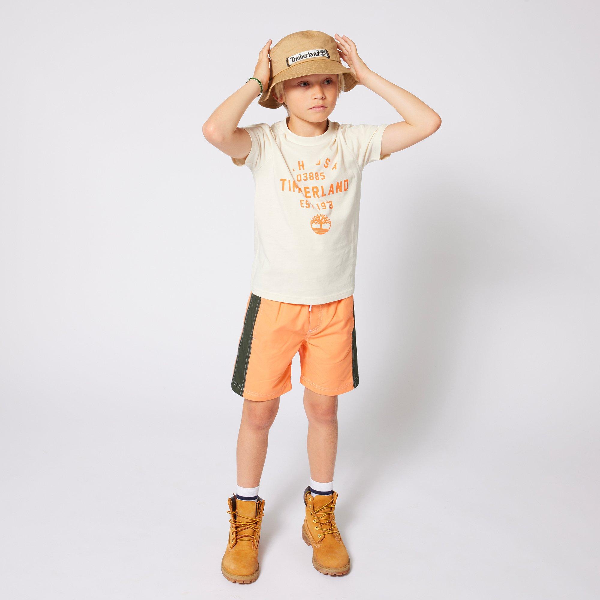 Green - Timberland - Kids' Logo Print Regular Fit T-Shirt - 4