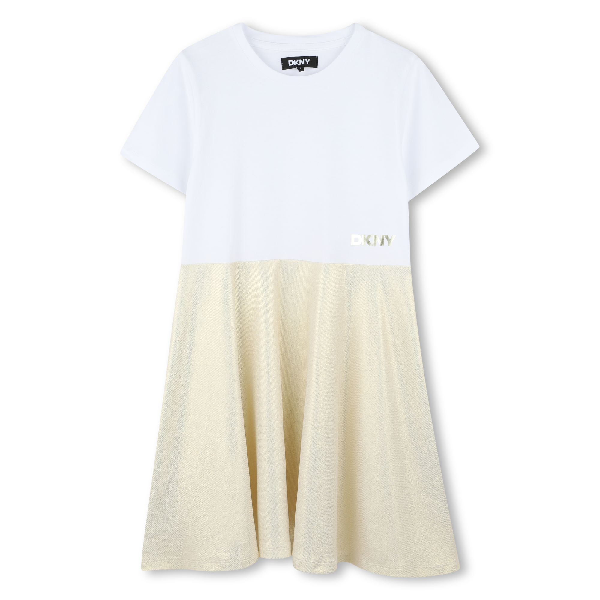 White Gold - DKNY - Kids' Gold Jersey Mini Dress - 1