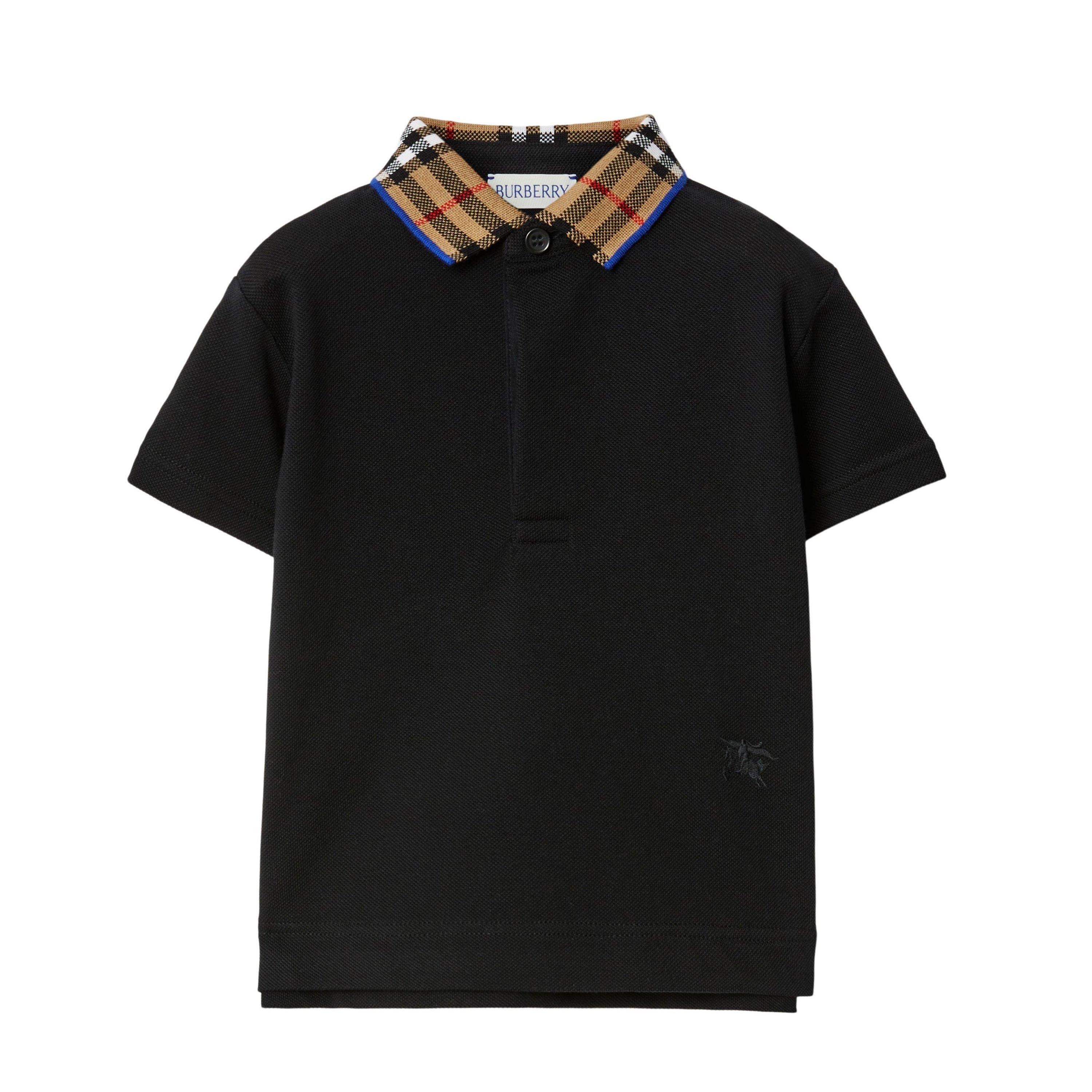 Black A1189 - Burberry - Check Collar Polo Shirt Infants - 1