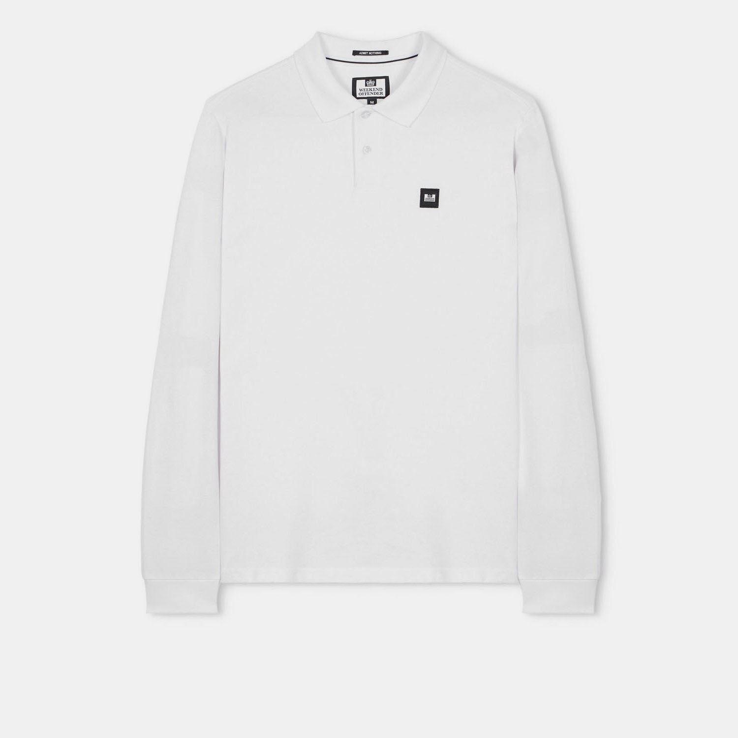 White - Weekend Offender - Dice Long Sleeve Polo Shirt - 1