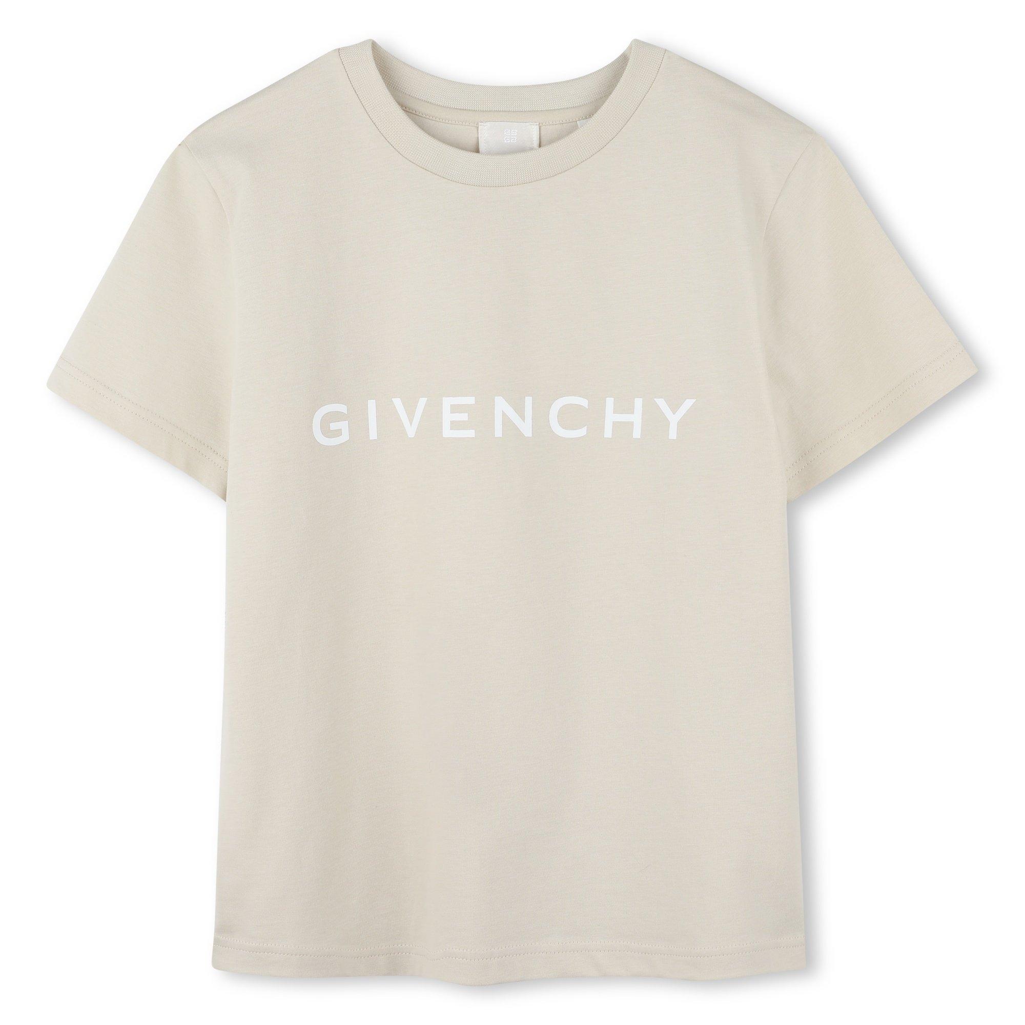 Cream - GIVENCHY - Unisex Kids' Logo Regular Fit T-Shirt - 1