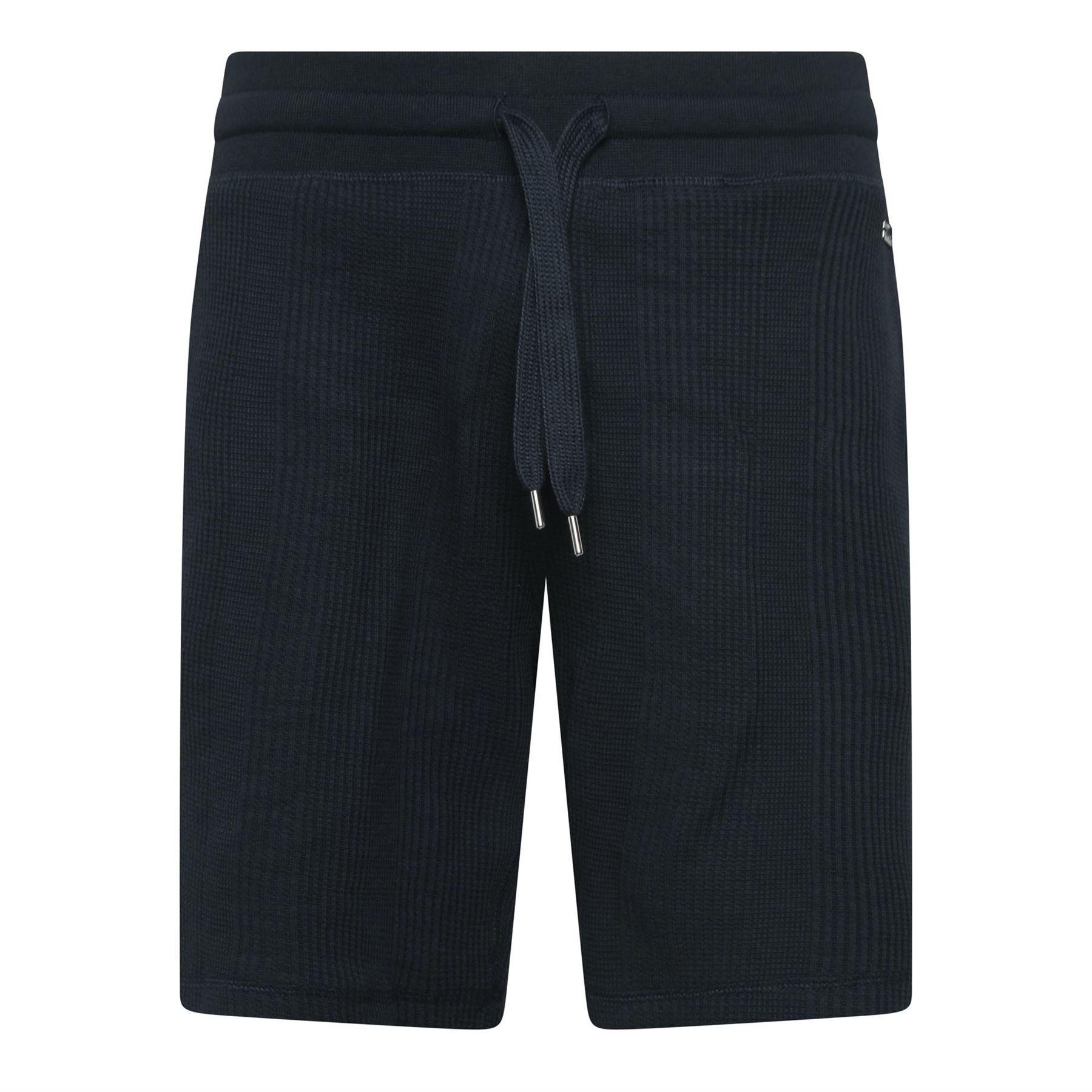 Dark Blue - Boss - Waffle Structure Lounge Shorts - 1