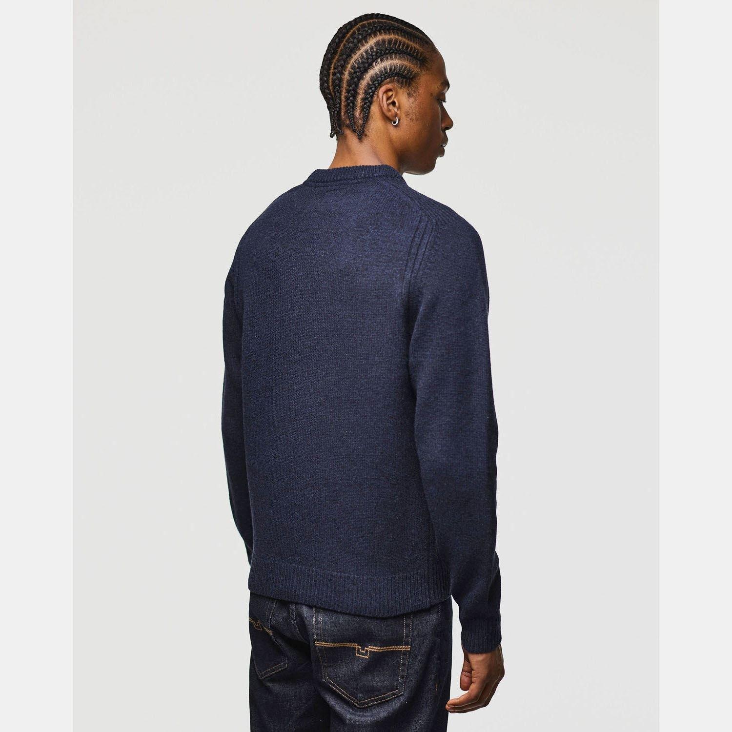 Navy - Weekend Offender - Zagreb Wool Rich Crew Knit Sweater - 3