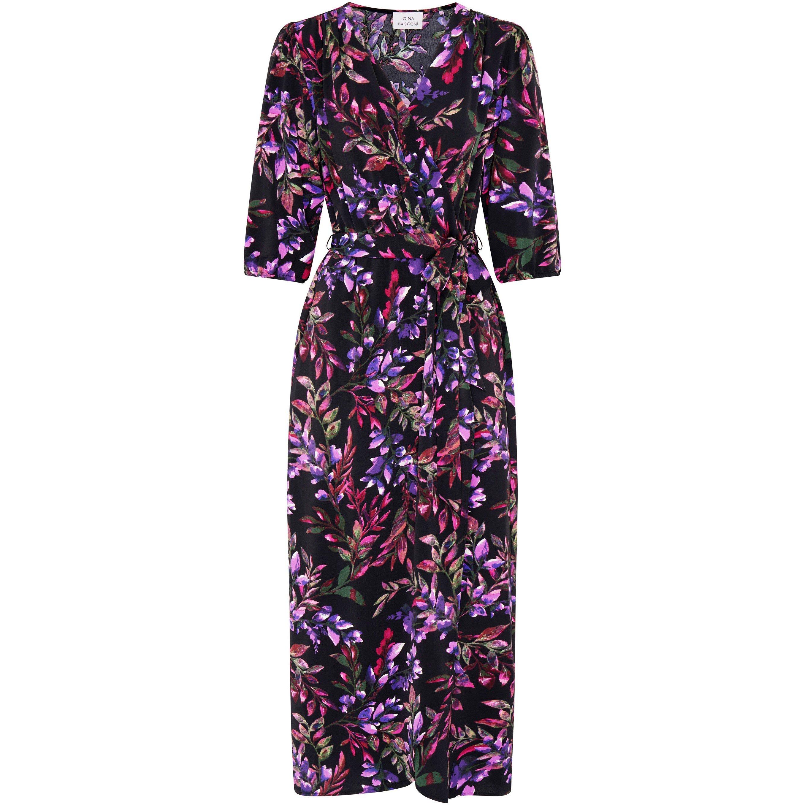 Black / Multi - Gina Bacconi - Aga Floral Print Dress - 1