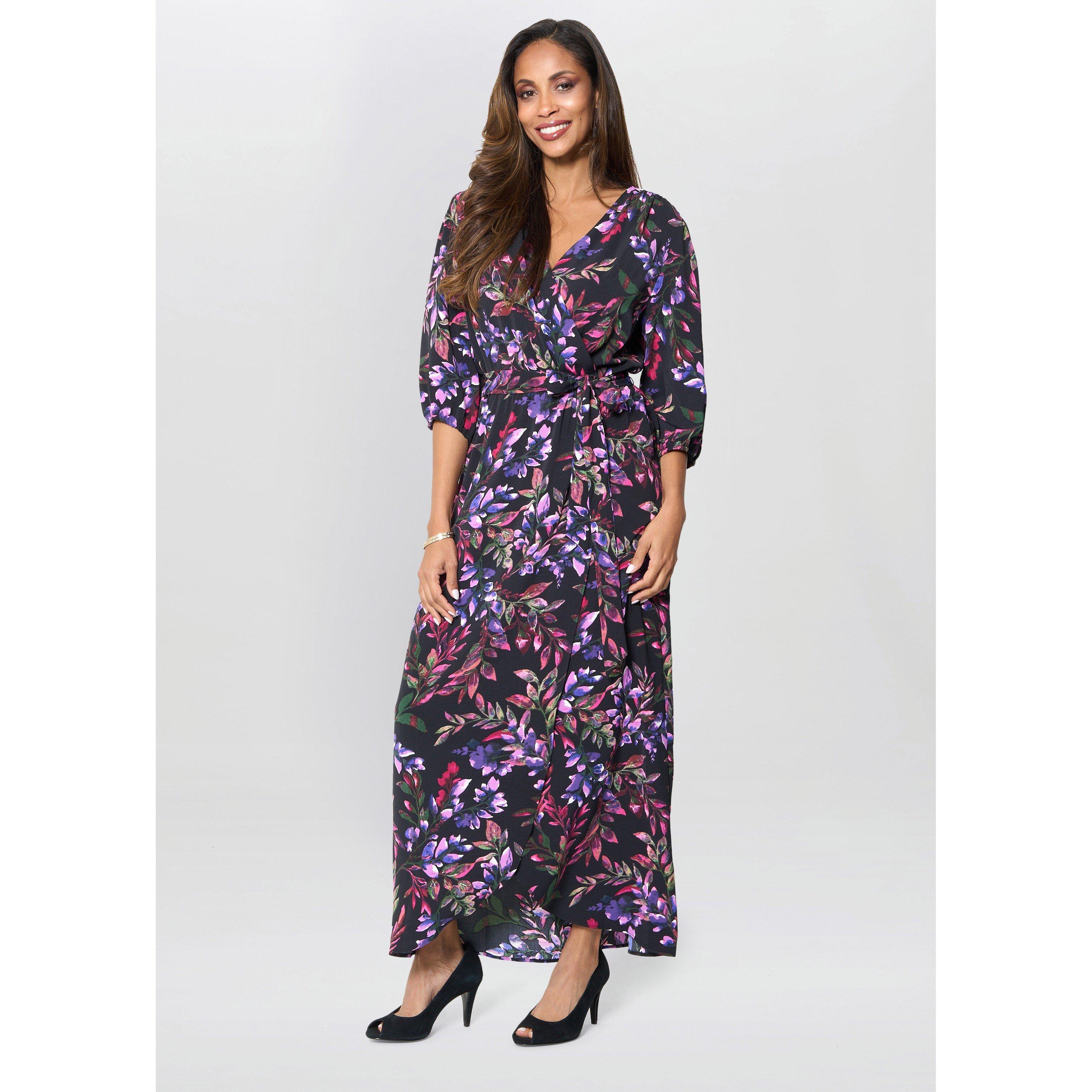 Black / Multi - Gina Bacconi - Aga Floral Print Dress - 2