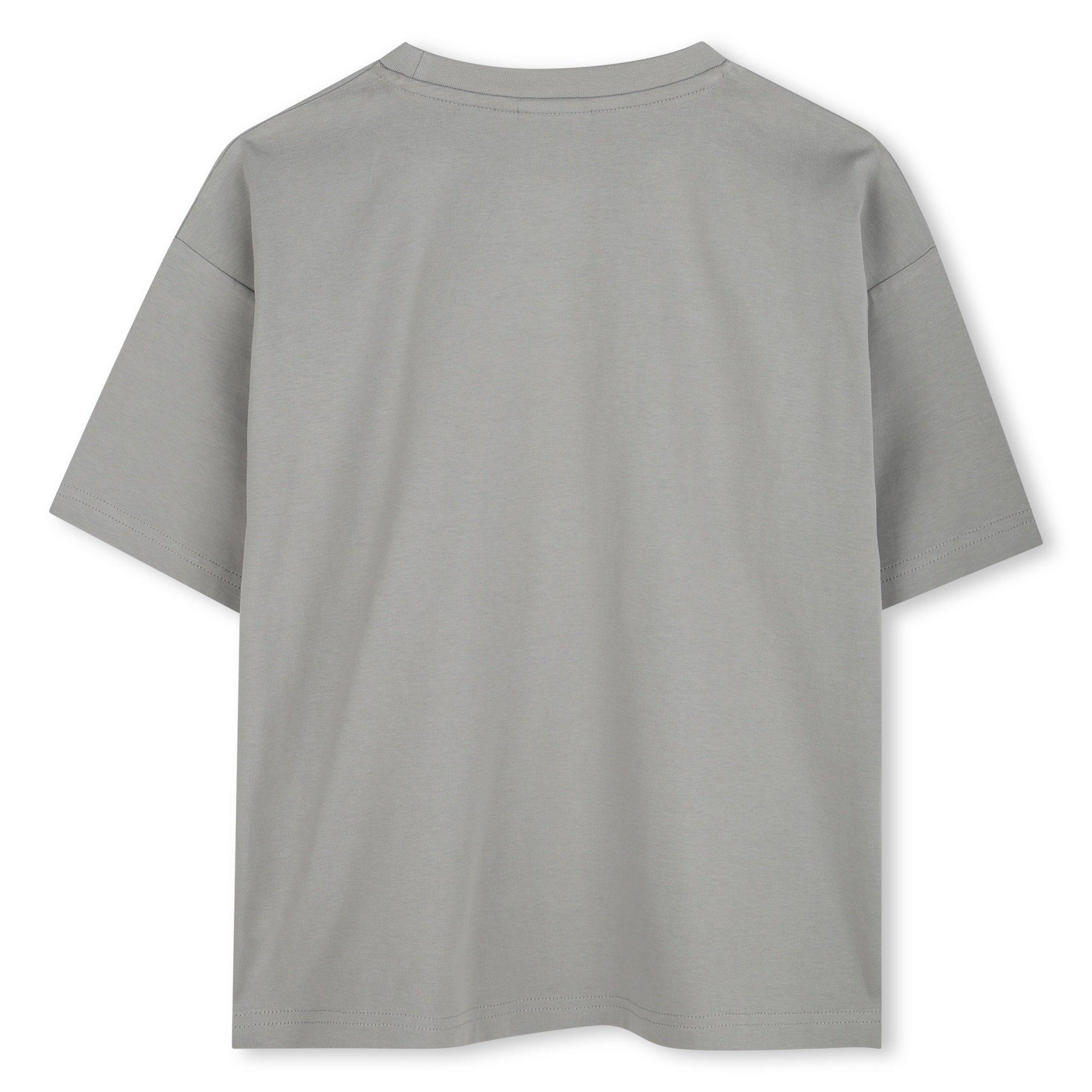 Grey - Hugo - Kids' Fancy Regular Fit T-Shirt - 2