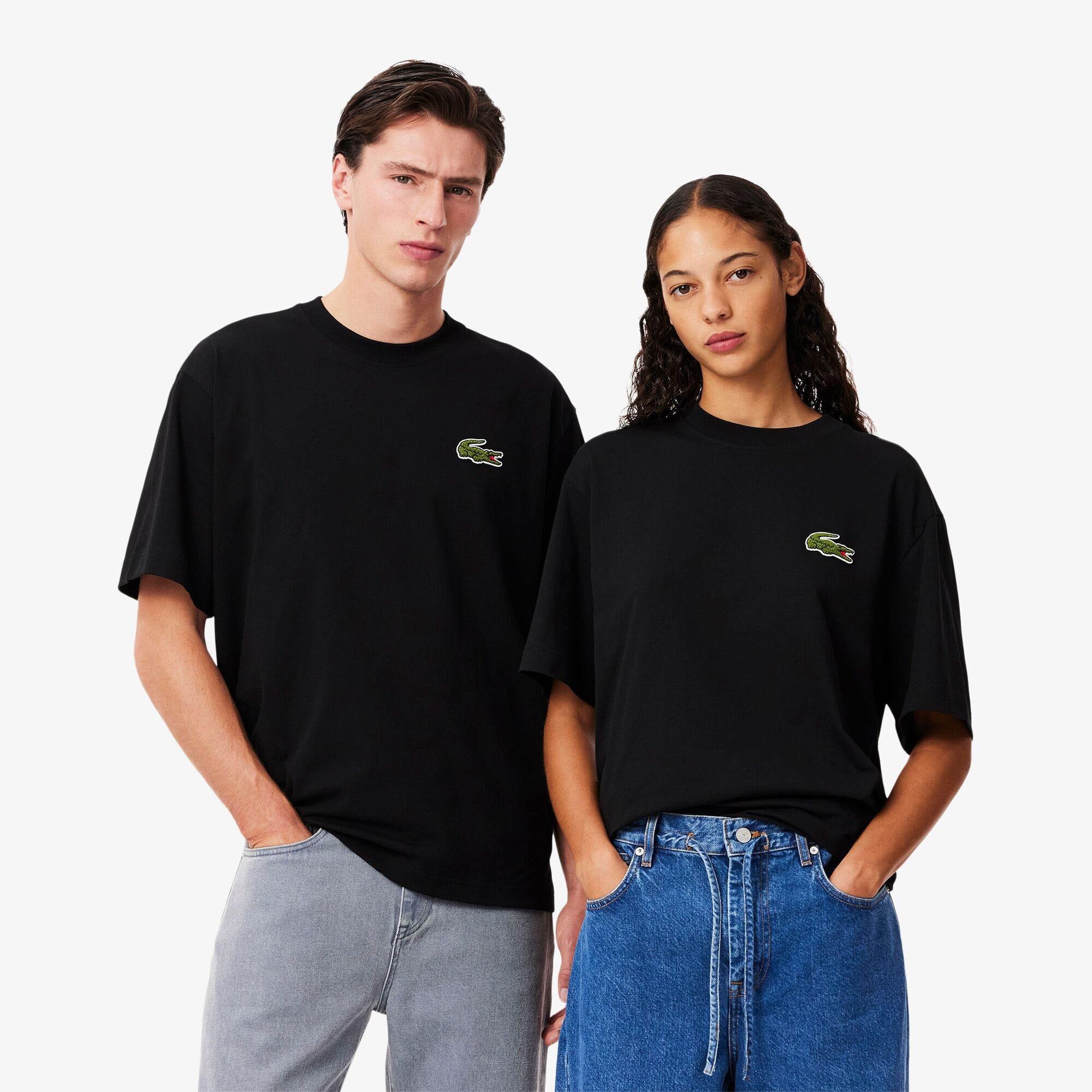 Black - Lacoste - Loose-Fit Heavy Cotton Badge T-Shirt - 2