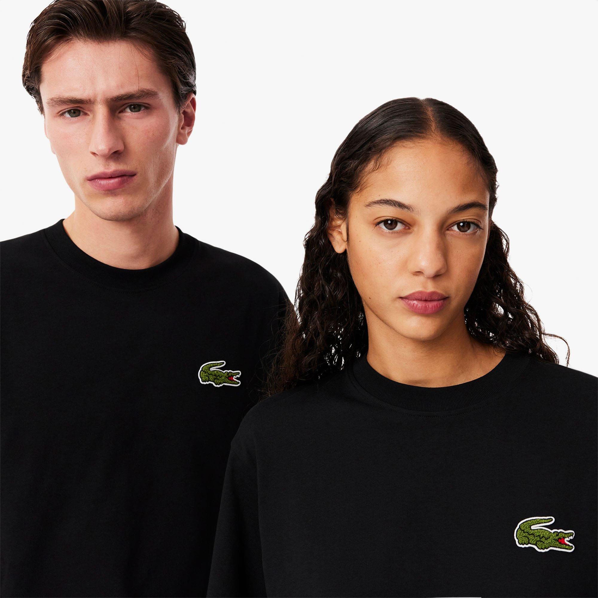 Black - Lacoste - Loose-Fit Heavy Cotton Badge T-Shirt - 5
