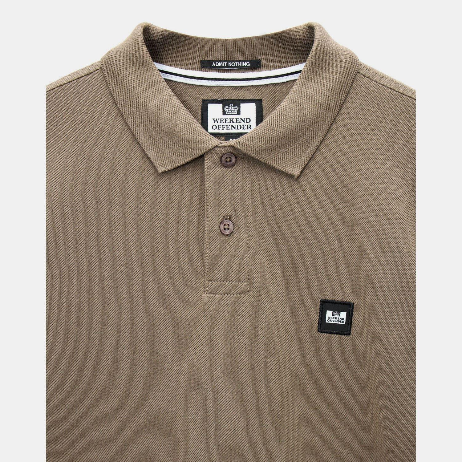 Sand - Weekend Offender - Dice Long Sleeve Polo Shirt - 5