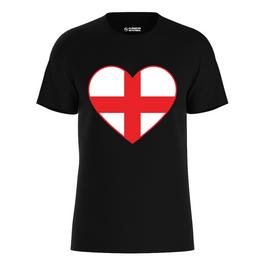 Classicos de Futebol Womens Football Cup England Heart Flag T Shirt