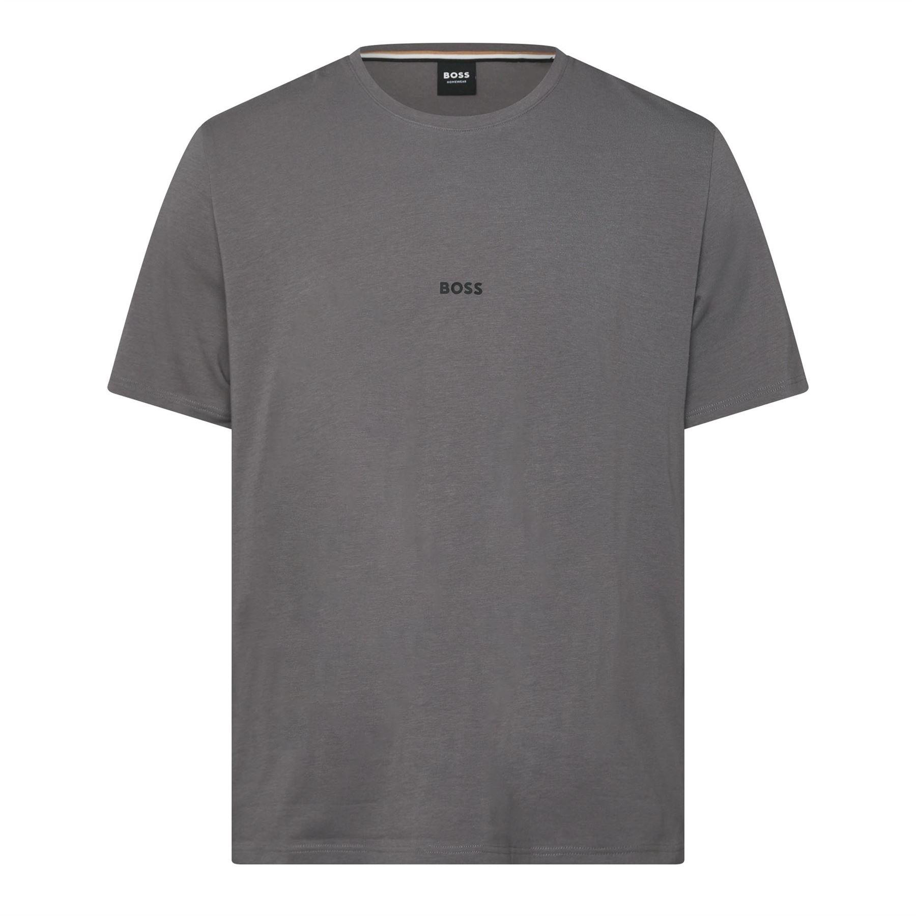 Grey - Boss - Unique Stretch Cotton Pyjama T-Shirt - 1