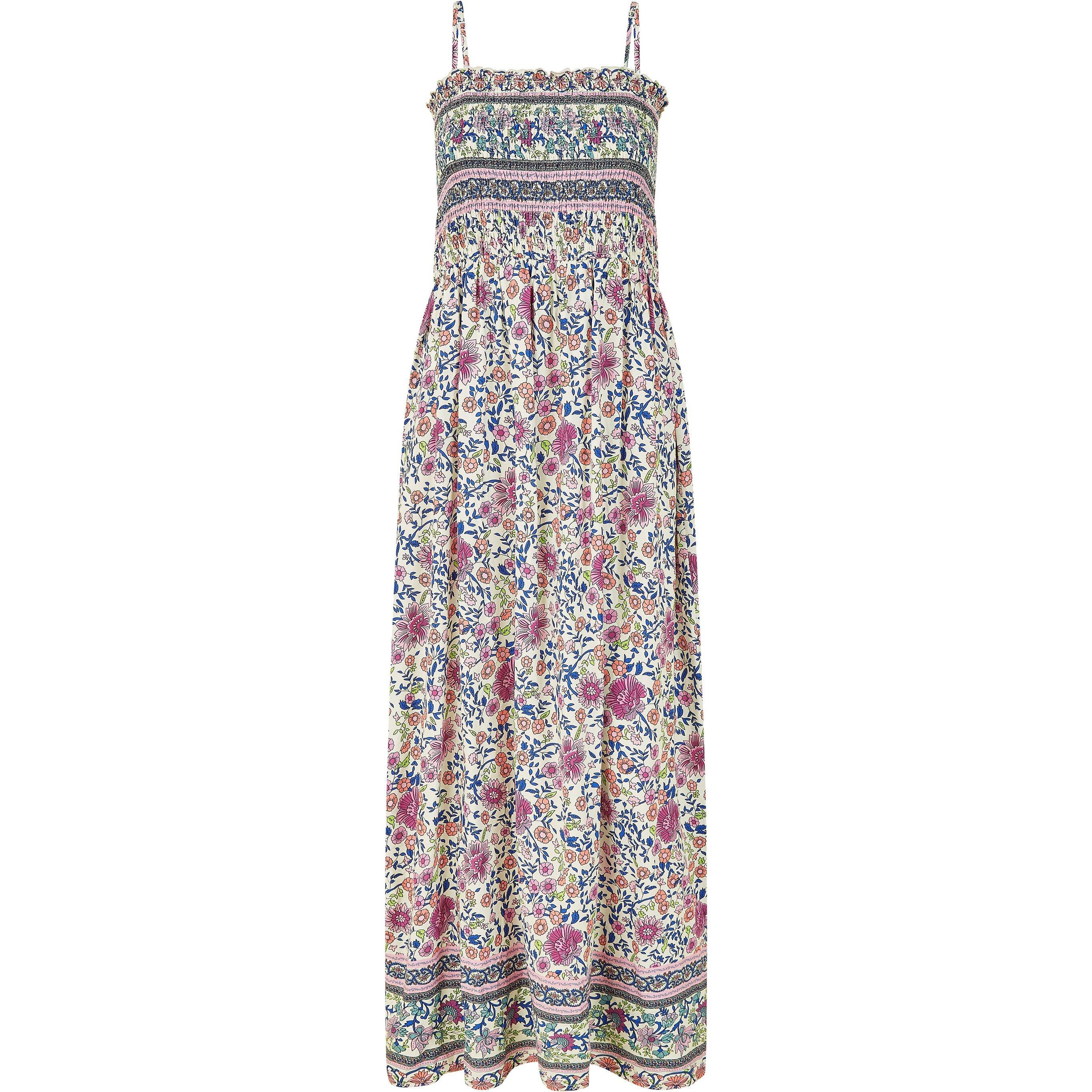 Pink - Mela London - Pink Floral Print Shirred Maxi Dress - 4