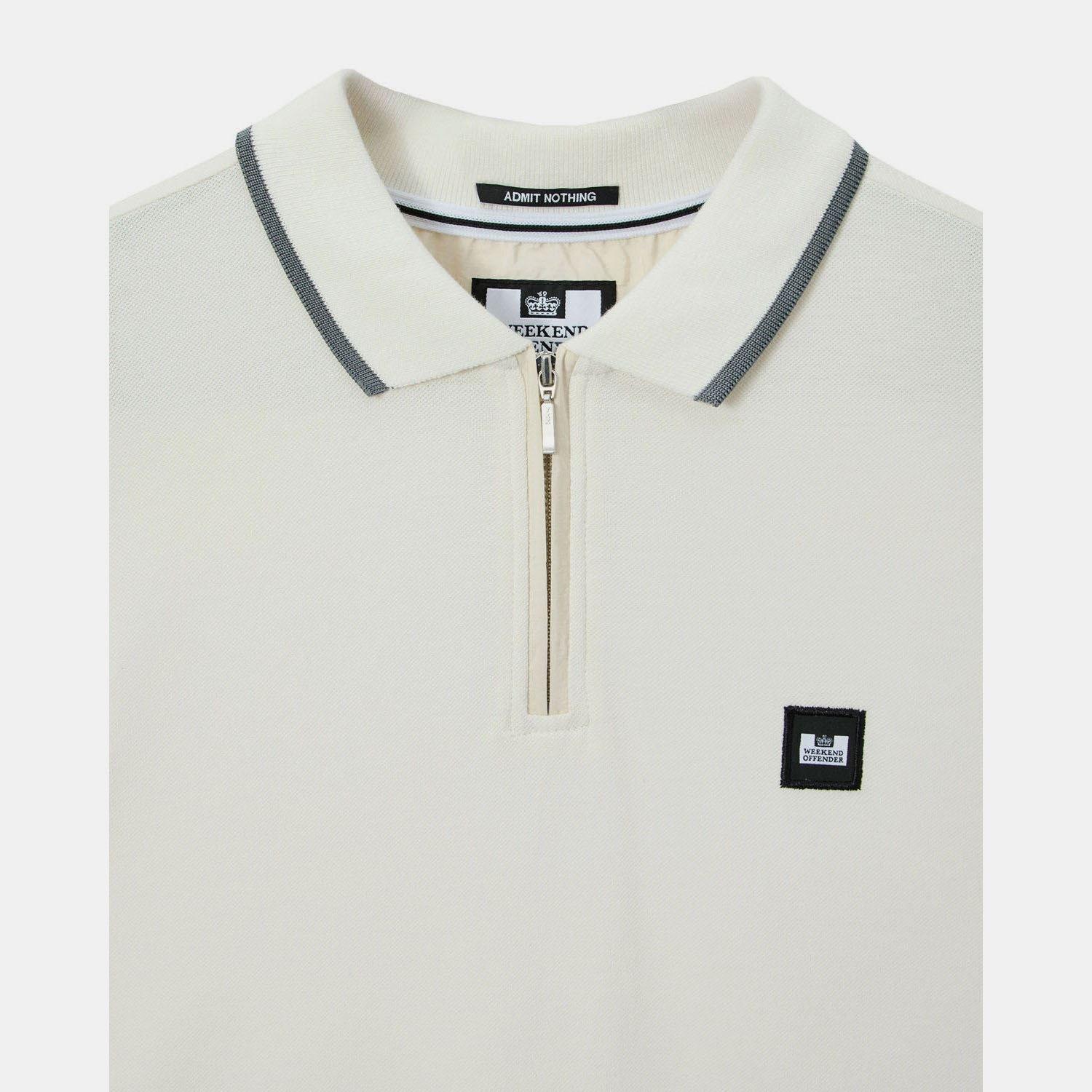 White - Weekend Offender - Monti Zip Polo Shirt - 5