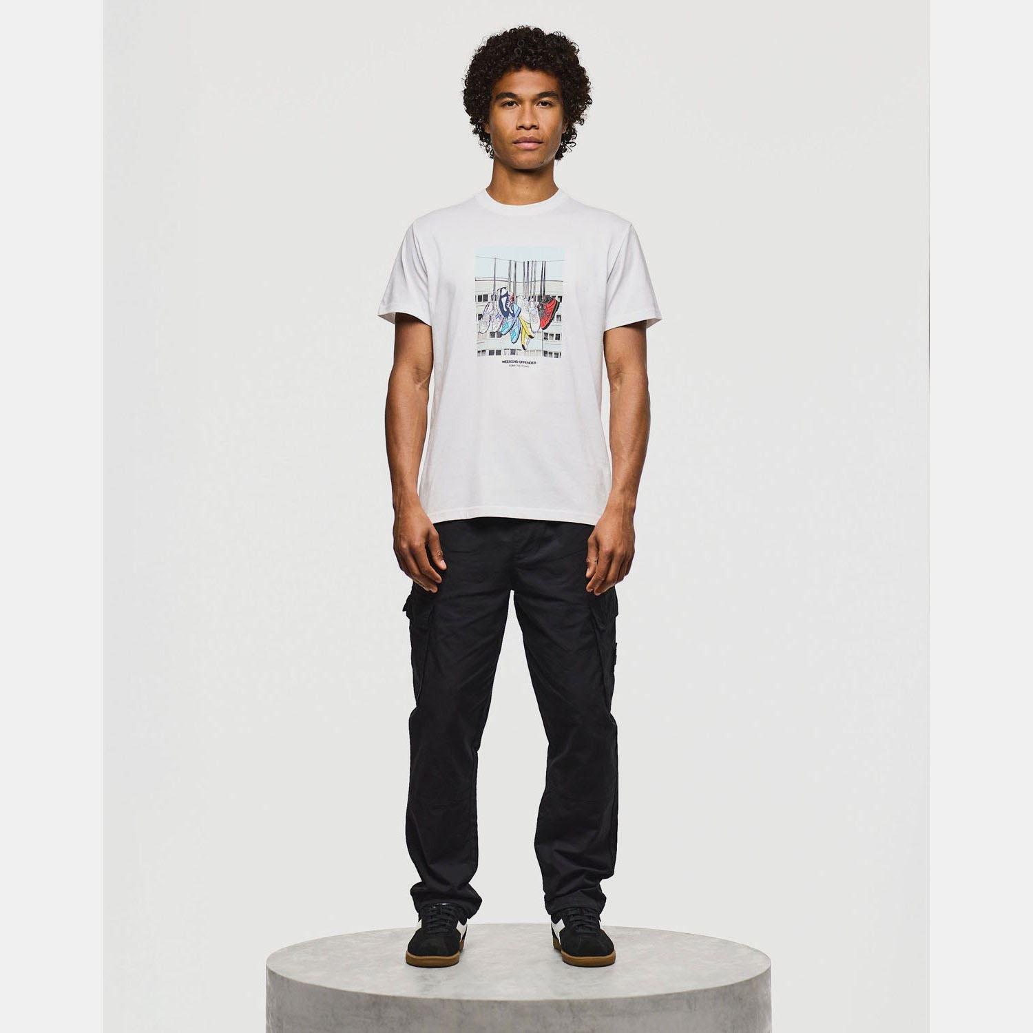 White - Weekend Offender - Battle Lines Graphic T-Shirt - 4