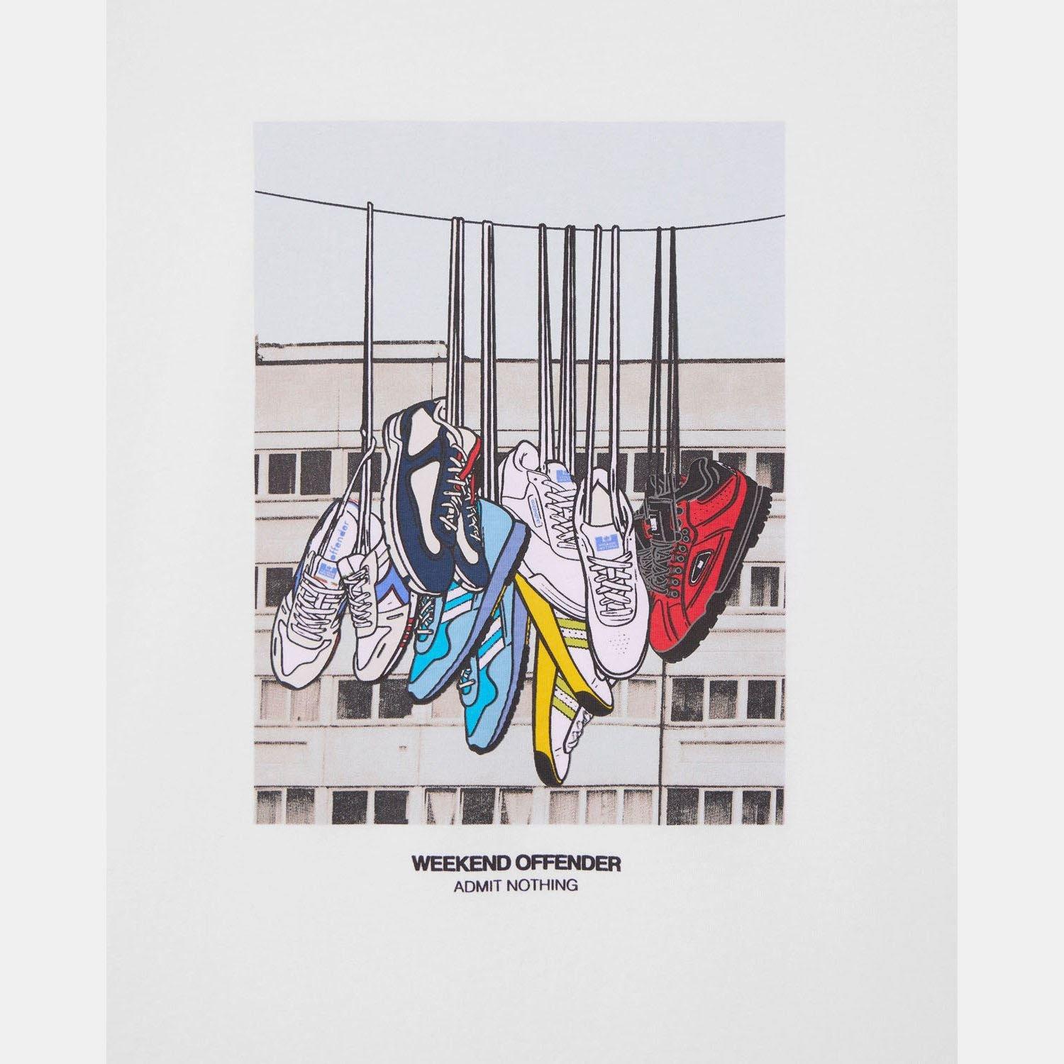 White - Weekend Offender - Battle Lines Graphic T-Shirt - 5