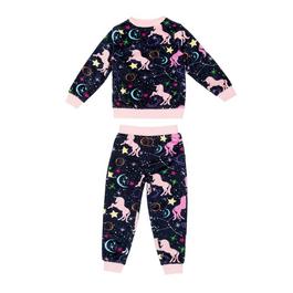 Miso Kids Girls Unicorn Velour Pyjama Set