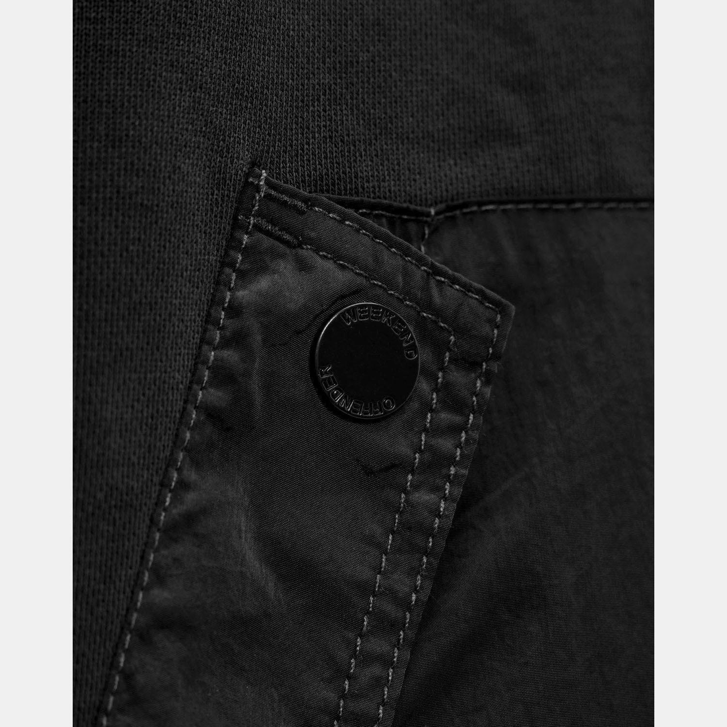 Black - Weekend Offender - Daponte Overlay Zip Hoodie - 6