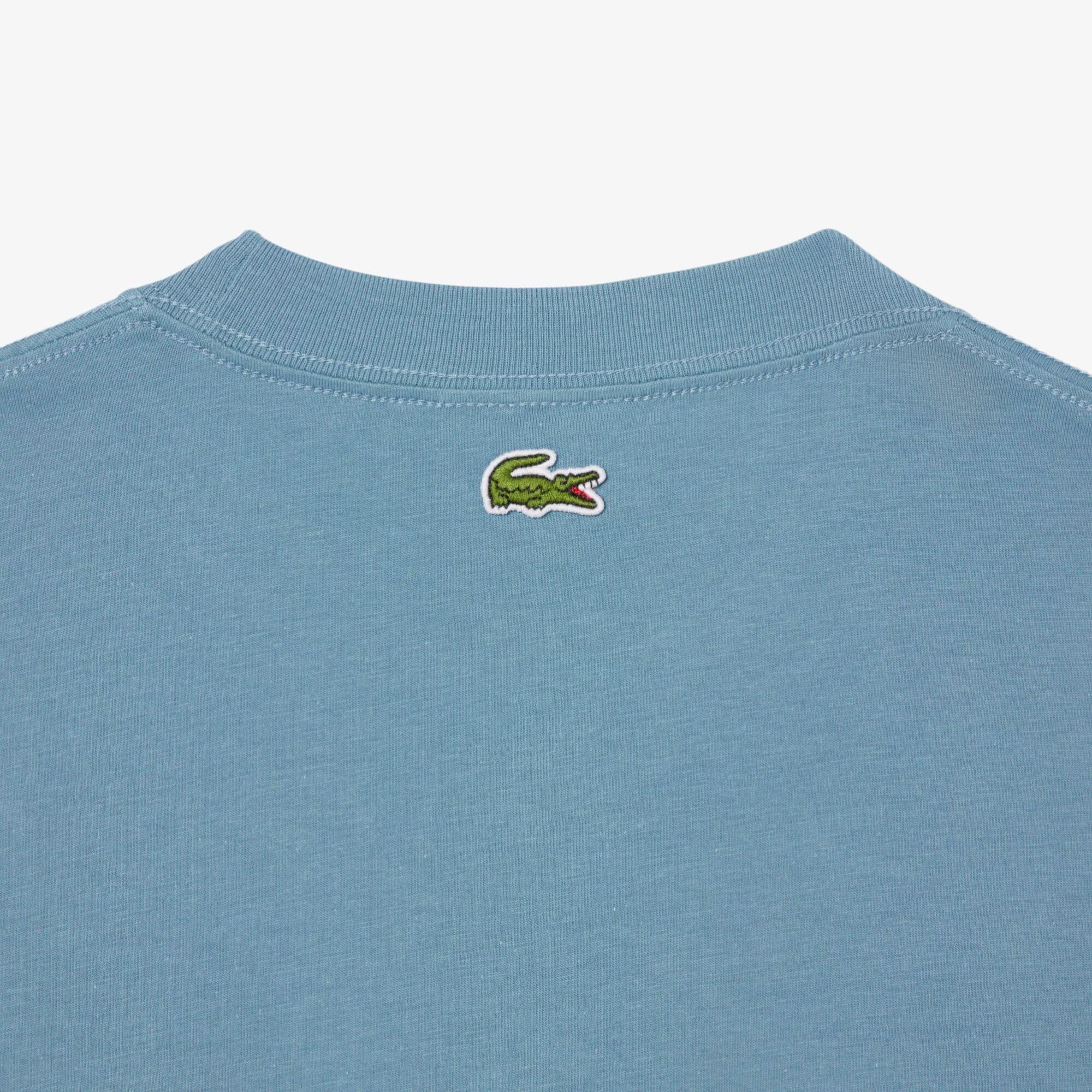 Blue - Lacoste - Printed Cotton Jersey T-Shirt - 3