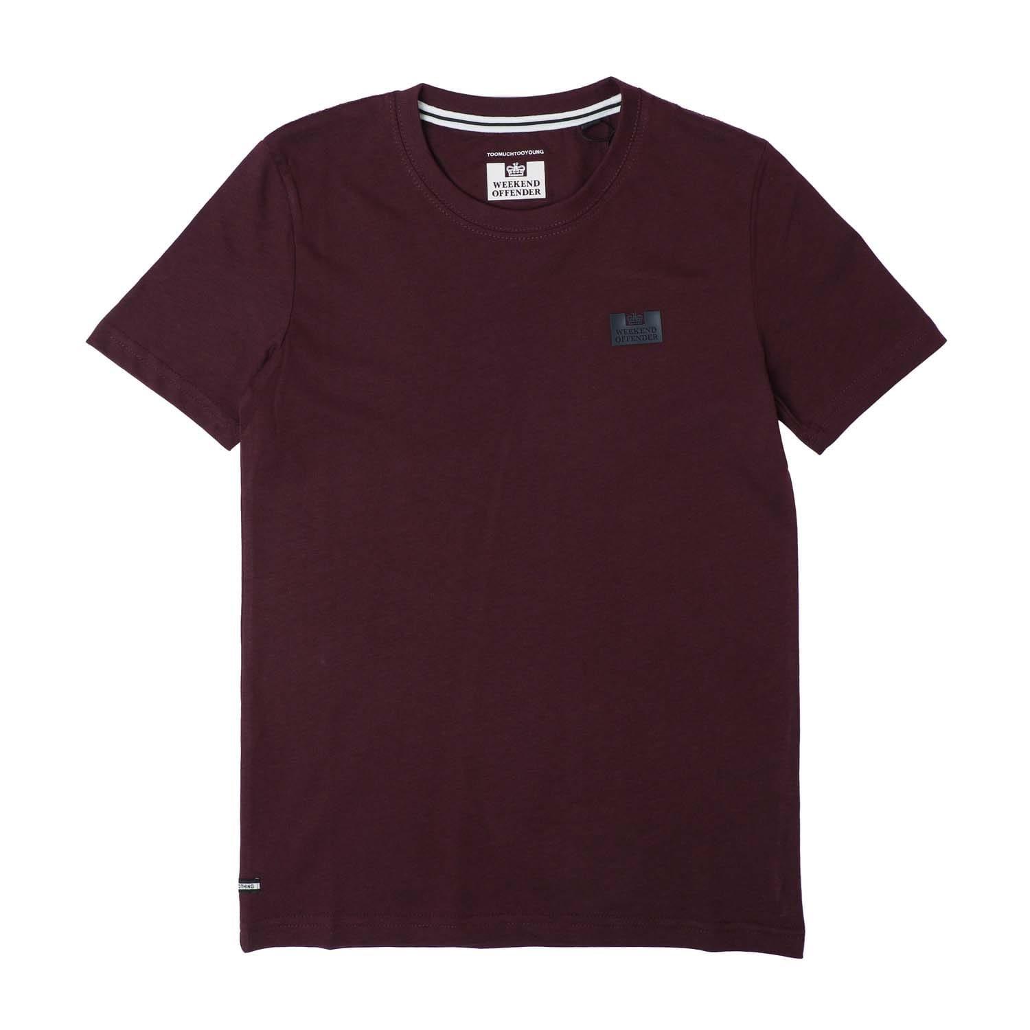 Burgundy - Weekend Offender - Bridgetown Printed Logo T-Shirt - 1