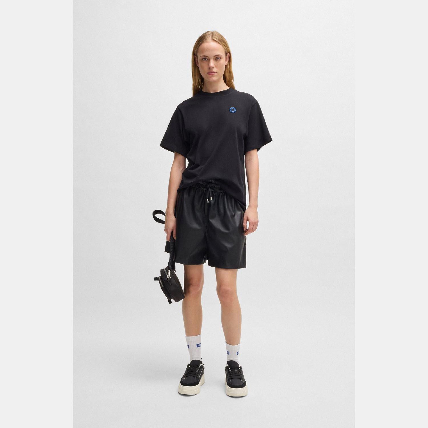 Black - Hugo - Henuka-1 B Faux Leather Shorts - 4